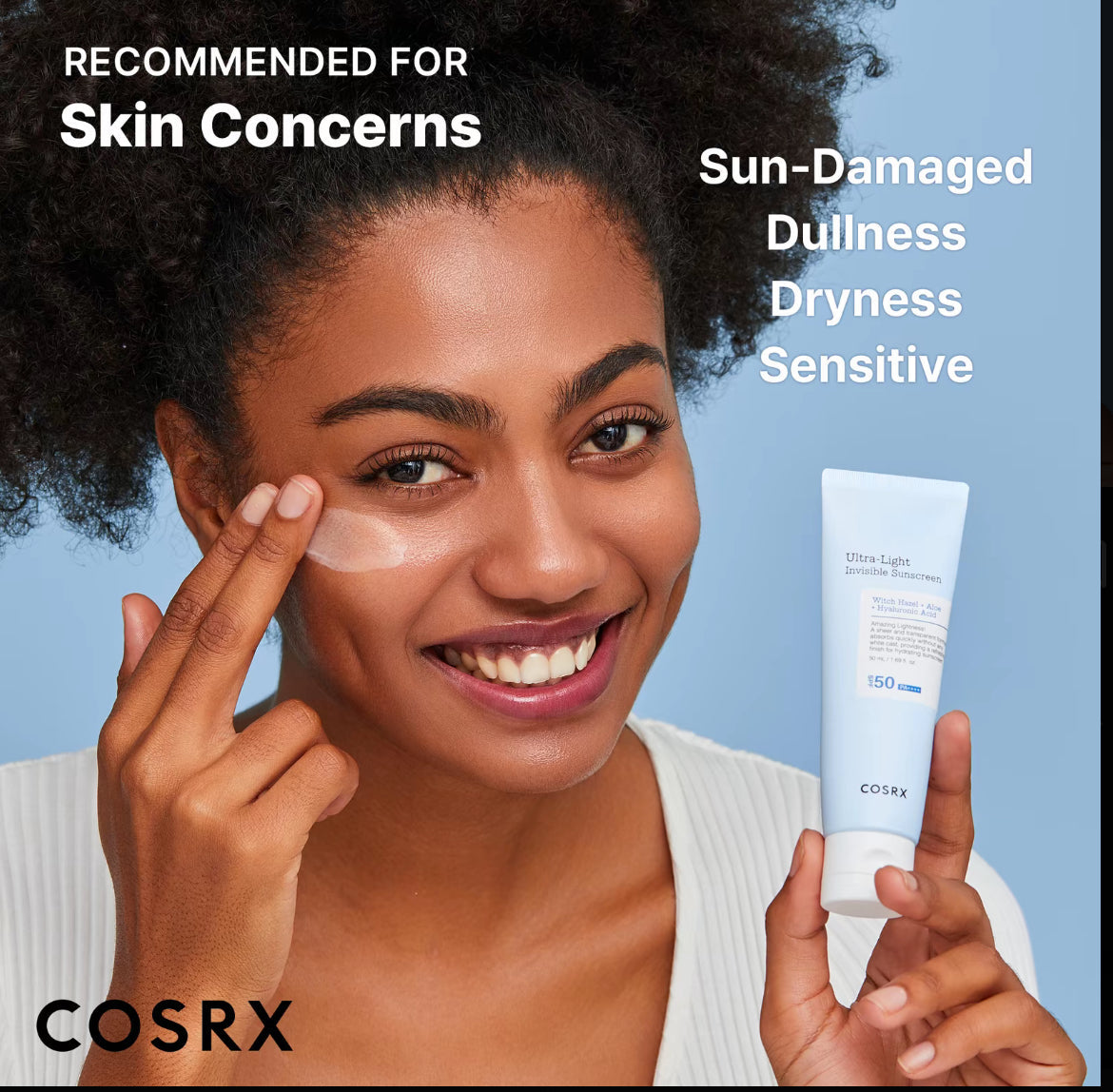 COSRX Ultra-Light Invisible Sunscreen - SPF 50 PA++++, Hydrating Sun Cream With Witch Hazel, Extra High UV Protection, 50mL Cosrx