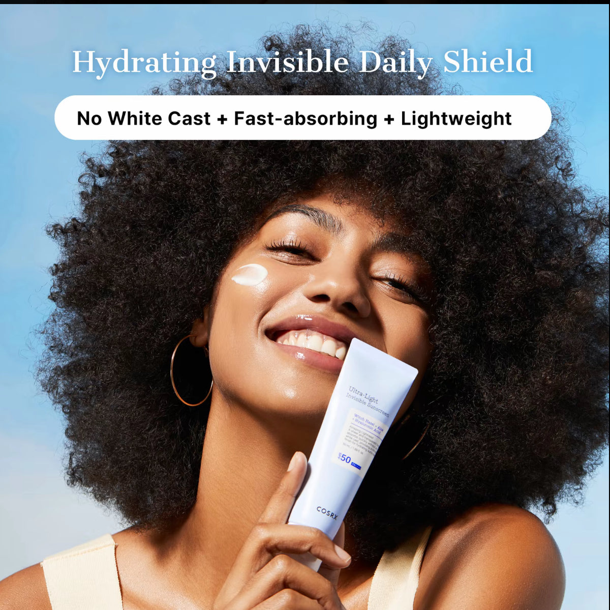 COSRX Ultra-Light Invisible Sunscreen - SPF 50 PA++++, Hydrating Sun Cream With Witch Hazel, Extra High UV Protection, 50mL Cosrx