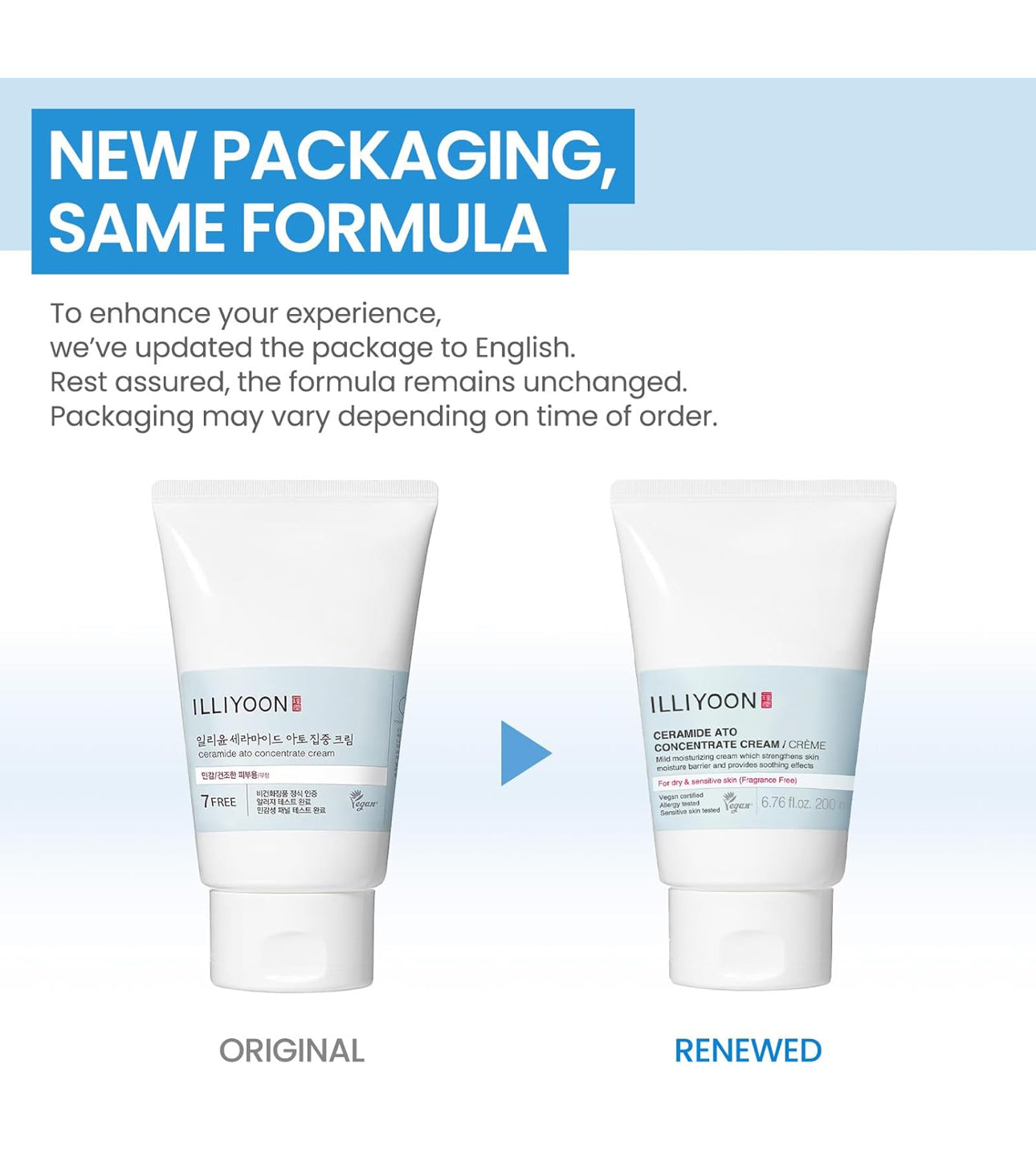 ILLIYOON Ceramide Ato Concentrate Cream Moisturiser for Dry&Sensitive Skin, 100hr Hydration, Restoring Skin Barrier ILLIYOON