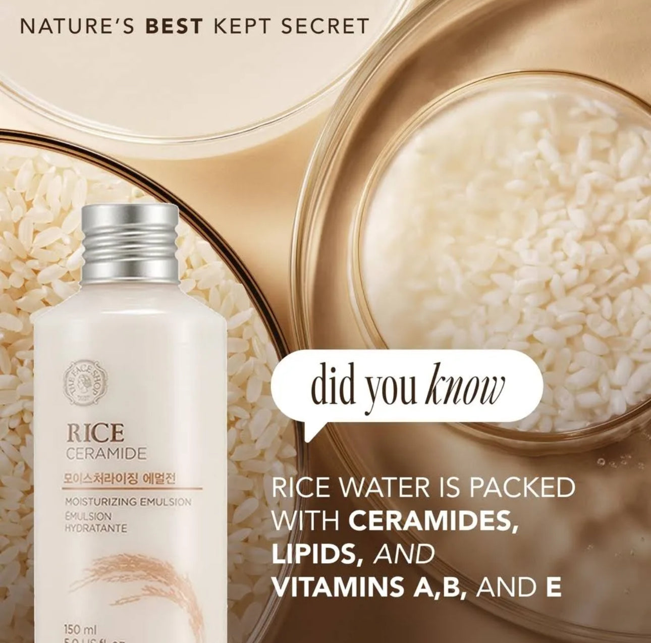 The Face Shop Rice & Ceramide Brightening & Moisturising Trio The Face Shop