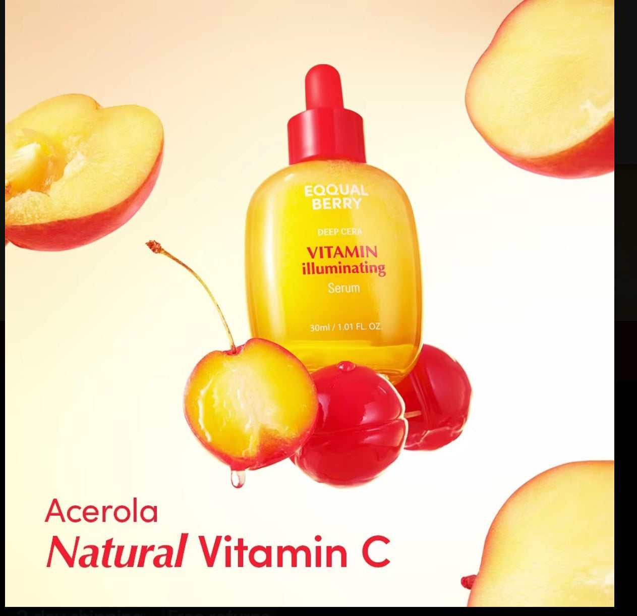 EQQUALBERRY Vitamin C illuminating Serum – Fade Dark Spots, Hydrate & Glow | 40% Acerola, Niacinamide & Hyaluronic Acid | Anti-Aging & Skin Repair – 30ml EQQUALBERRY