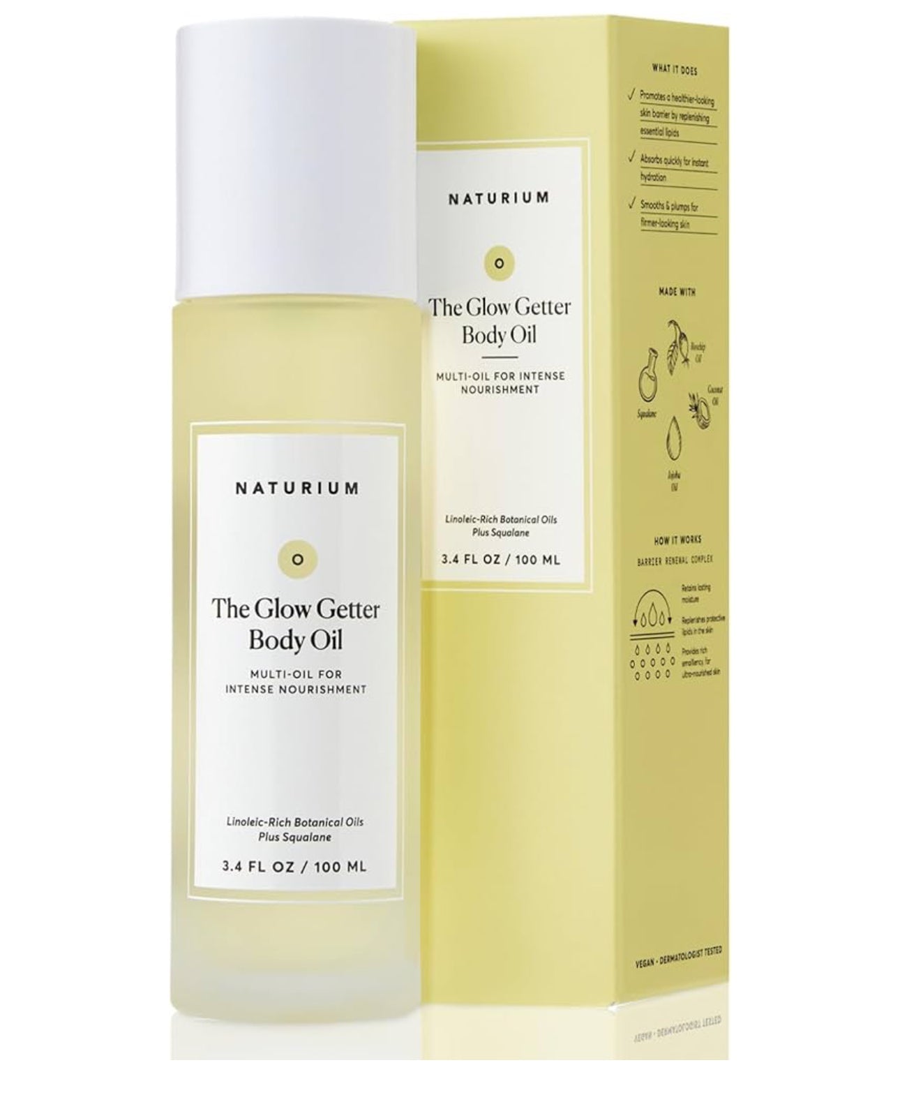 Naturium The Glow Getter Body Oil, Multi-Oil for Intense Nourishment, Hydrating & Moisturizing Formula, Vegan & Cruelty-Free, 3.4 oz/ 100ml NATURIUM