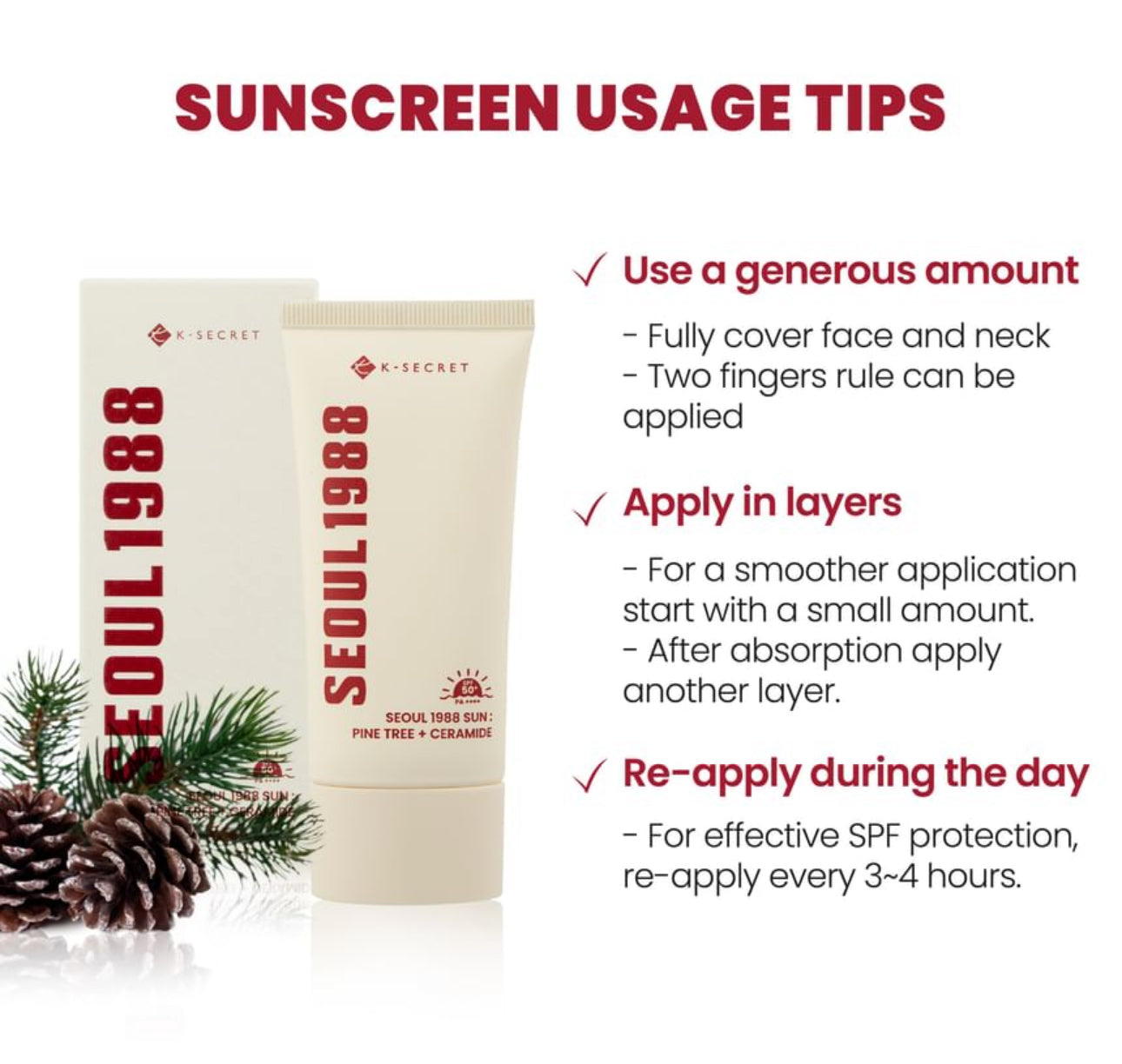 K-SECRET SEOUL1988 SUN: PINE TREE + CERAMIDE 50ml 21stCY