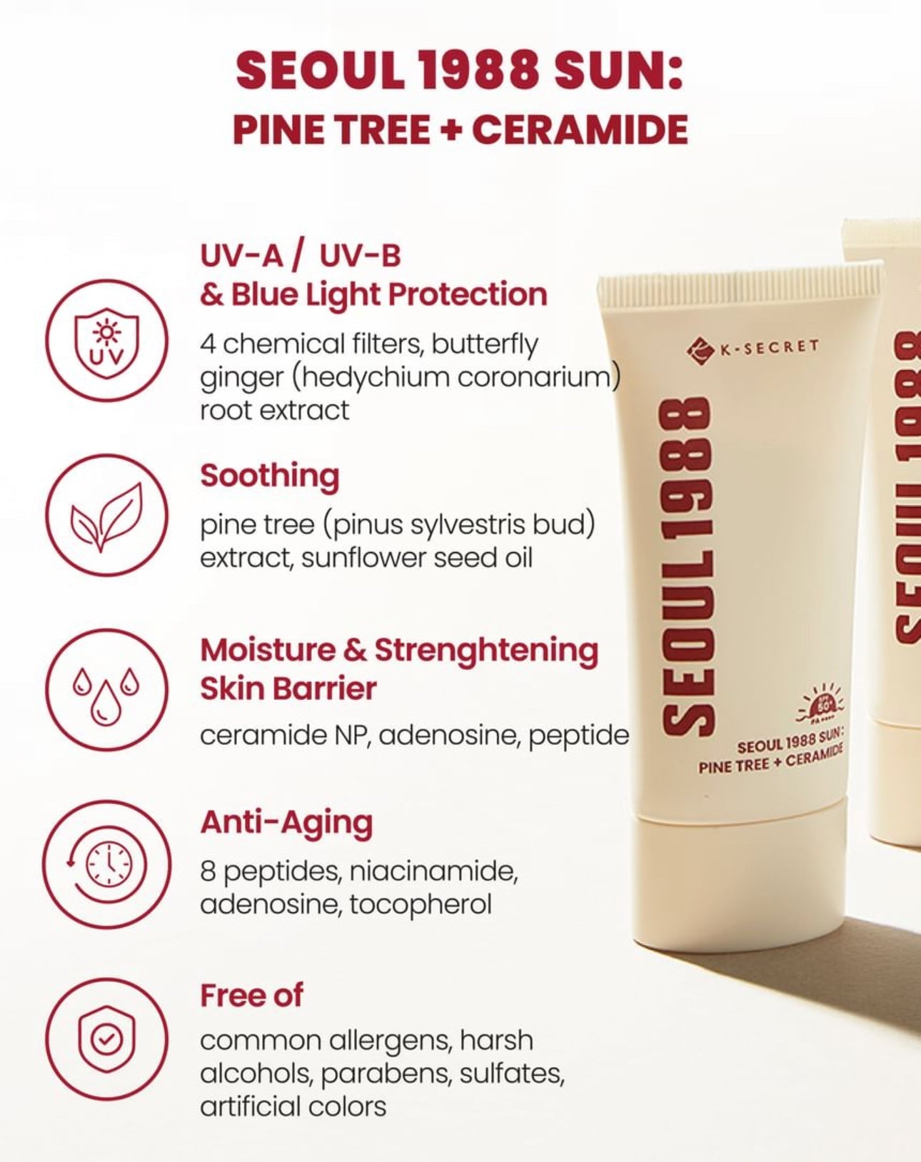 K-SECRET SEOUL1988 SUN: PINE TREE + CERAMIDE 50ml 21stCY