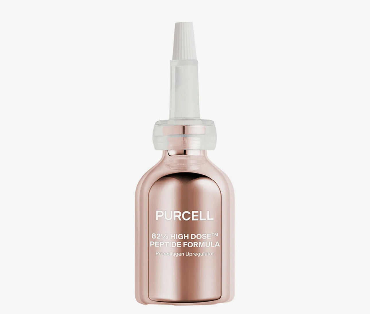 PURCELL 82% High Dose Peptide Formula 20ml Serum in a sleek bottle with a dropper top on a white background.