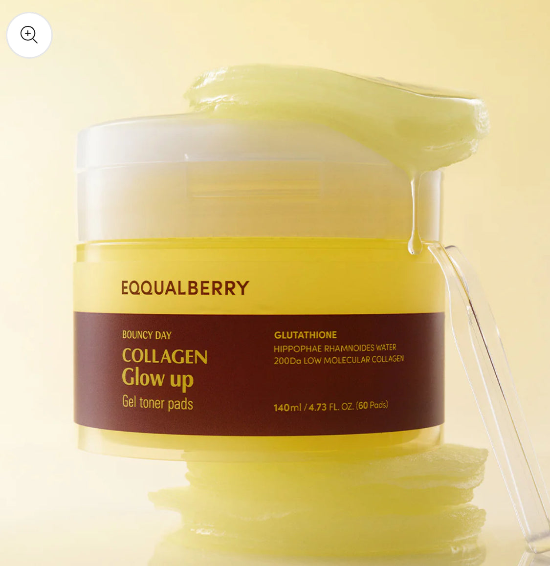 Equalberry Collagen Gel Toner Pads Bouncy Day Pore-tight Up 60 Pads 140ml with Nelumbium Speciosum Collagen Water EQQUALBERRY