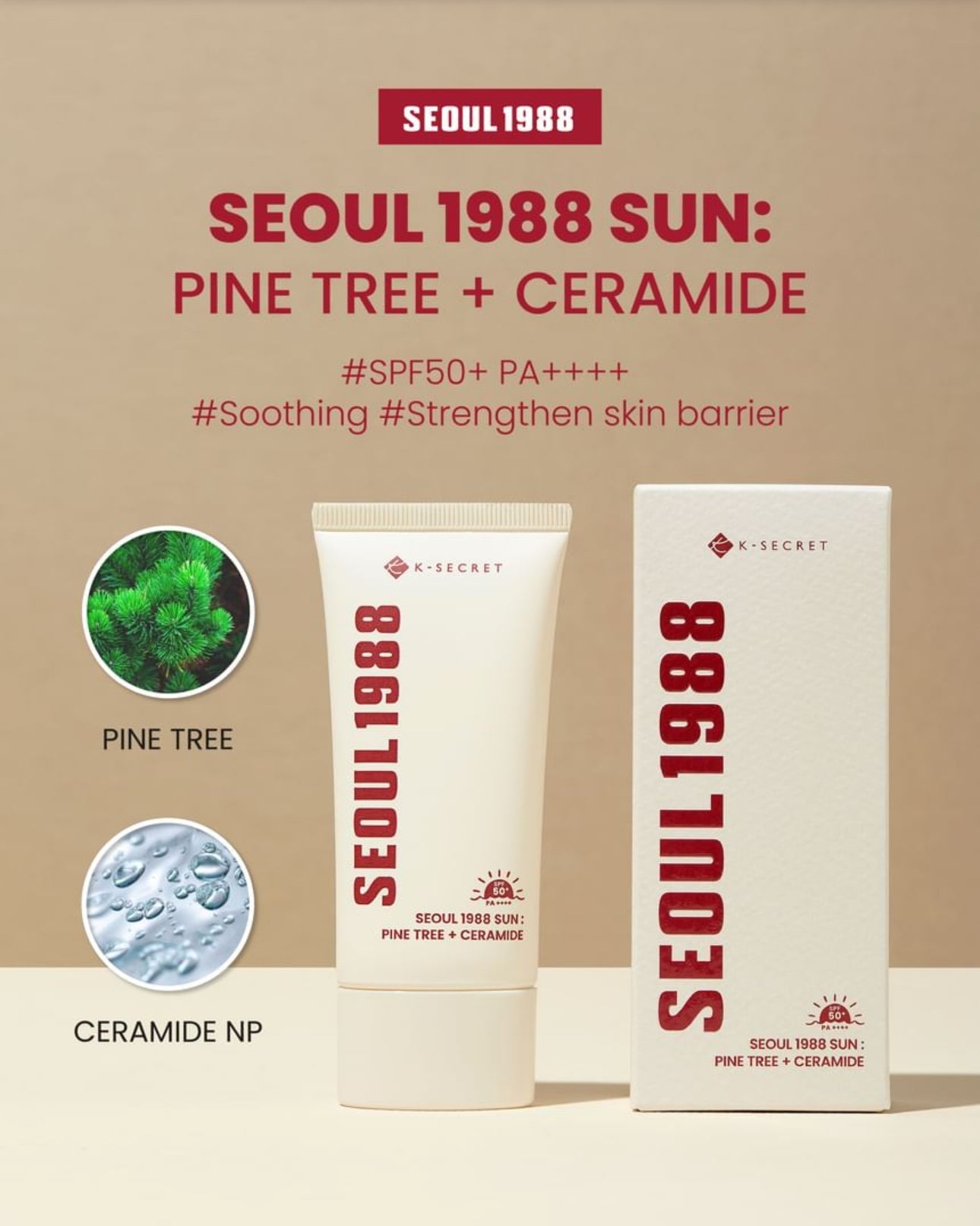 K-SECRET SEOUL1988 SUN: PINE TREE + CERAMIDE 50ml 21stCY