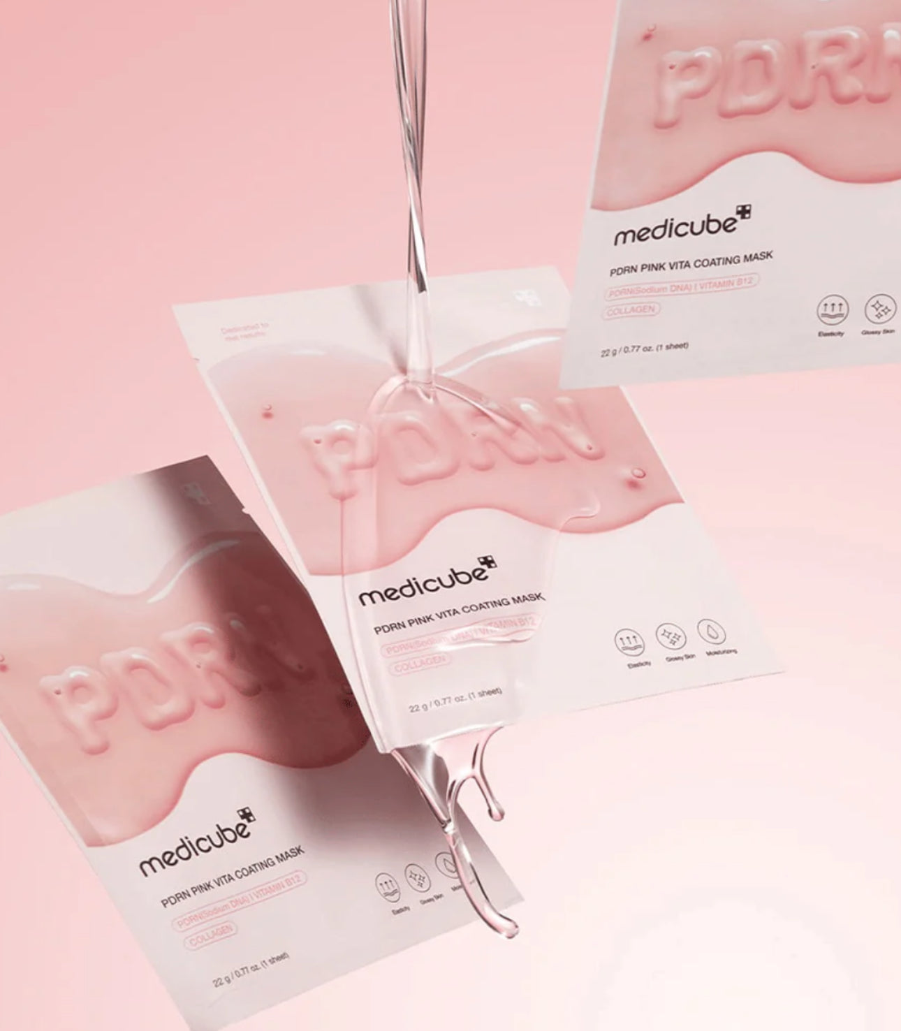 Medicube PDRN Pink Vita Coating Mask 22g {1 Sheet} - Collagen Infused Sheet for Dull & Dry Skin Care Medicube