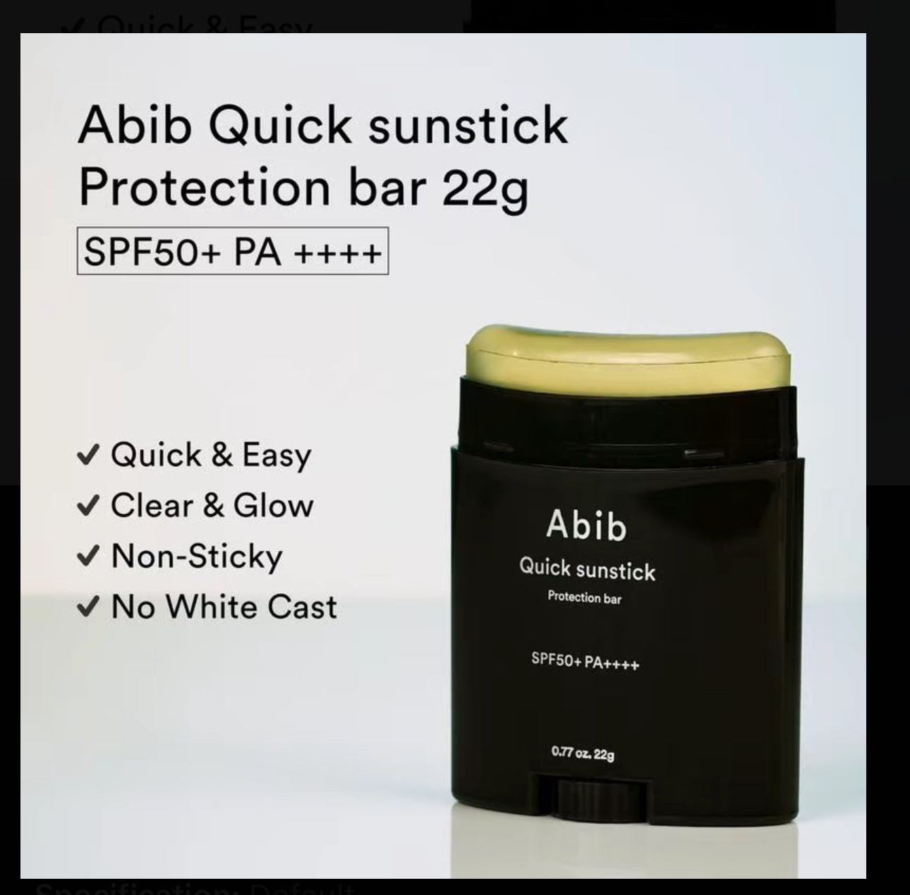 Abib Quick Sunstick SPF50+ PA++++ 22g Abib
