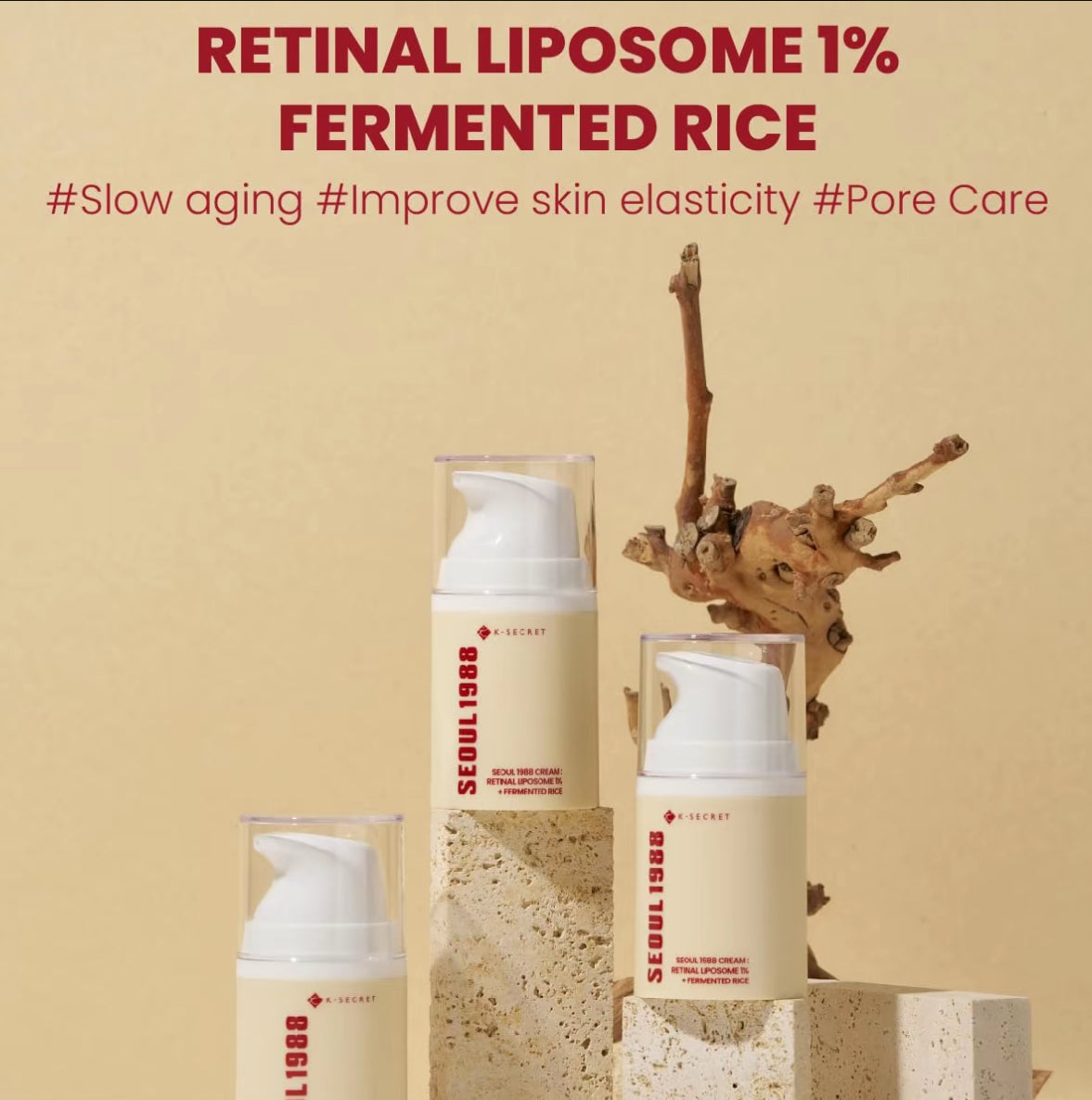 K-Secret Seoul 1988 Cream with Retinal Liposome & Fermented Rice for Anti-Aging & Brightening - 50ML K Secrect