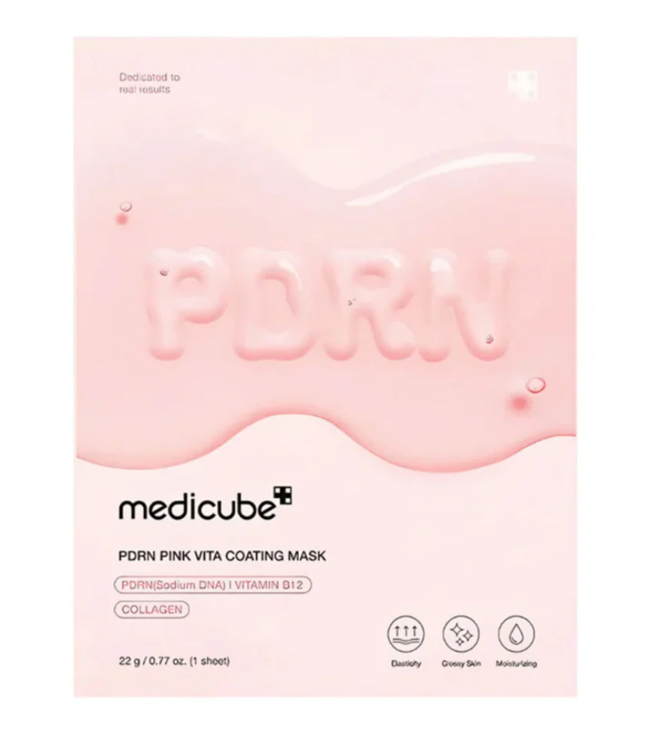 Medicube PDRN Pink Vita Coating Mask 22g {1 Sheet} - Collagen Infused Sheet for Dull & Dry Skin Care Medicube