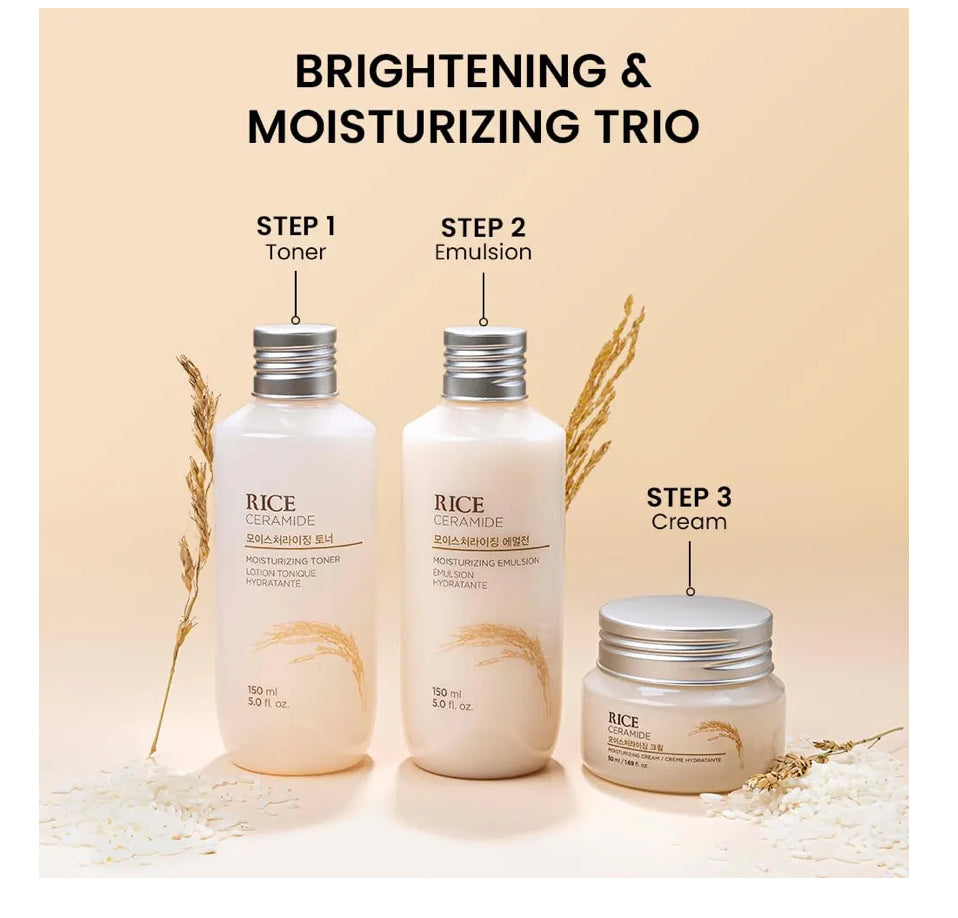The Face Shop Rice & Ceramide Brightening & Moisturising Trio The Face Shop