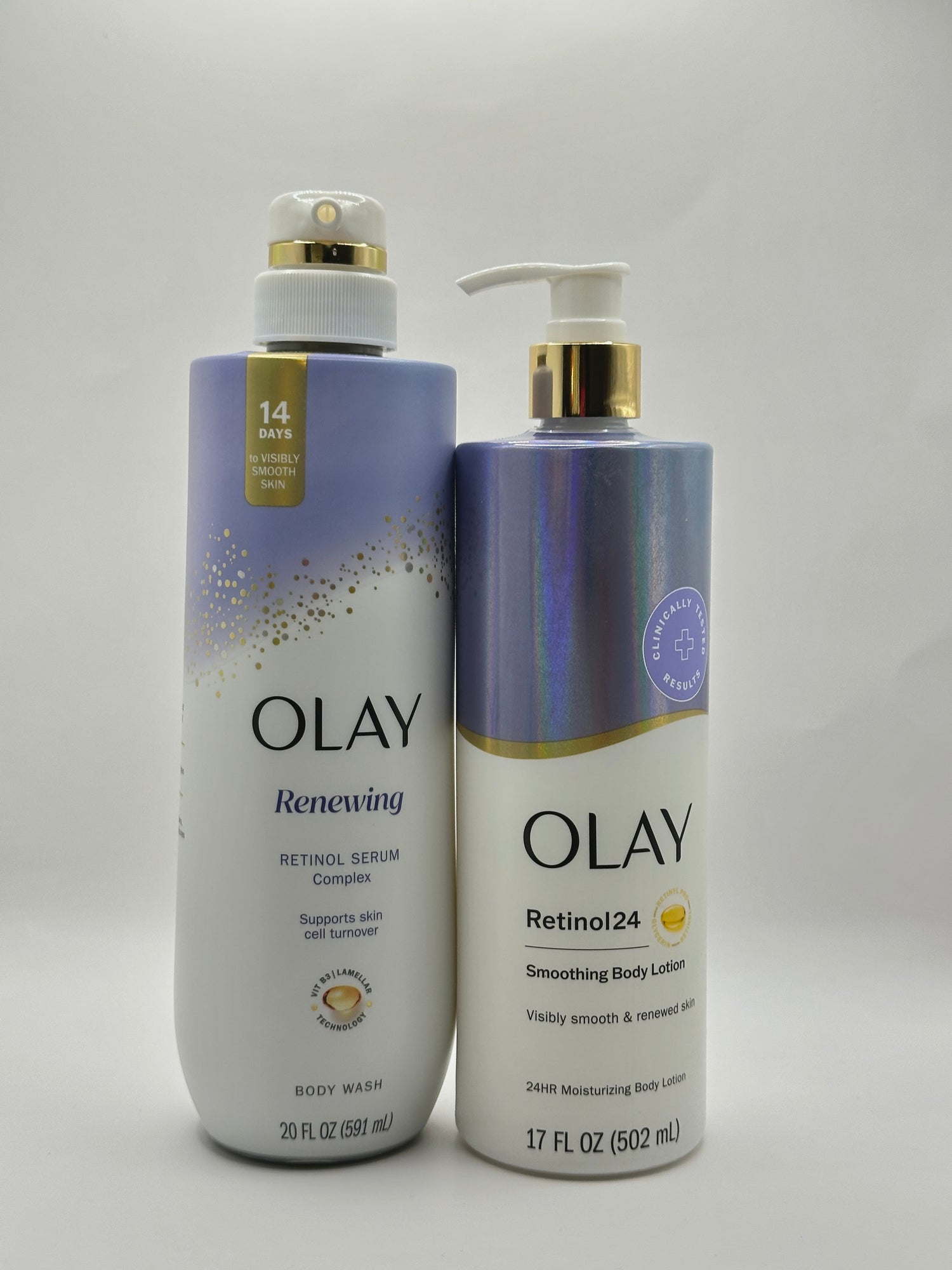 OLAY Retinol Body Lotion & Wash - 502ml & 591ml. OLAY