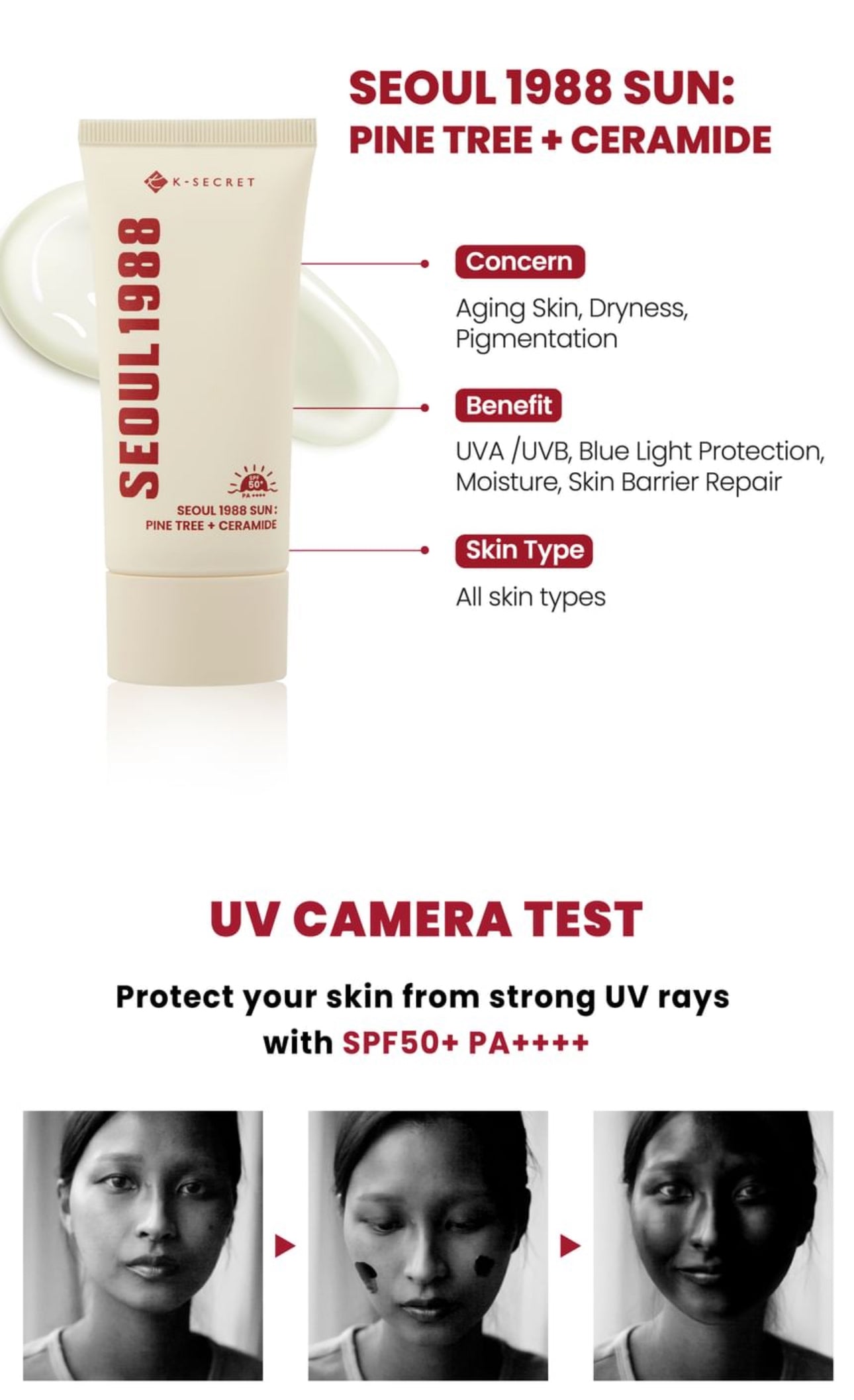 K-SECRET SEOUL1988 SUN: PINE TREE + CERAMIDE 50ml 21stCY