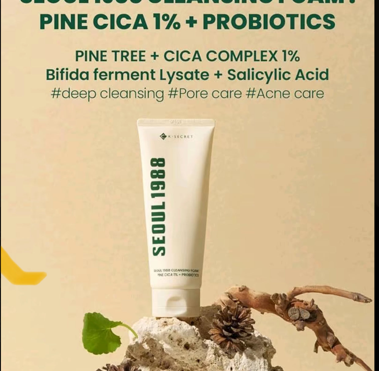 K-Secret Seoul 1988 Cleansing Foam Pine Cica 1+ Probotics 150ml K Secrect
