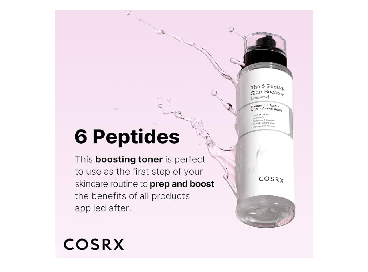 COSRX 6 Peptide Collagen Serum Face Toner with Niacinamide & Hyaluronic Acid, Hydrating & Firming  Essence, 150ml Cosrx