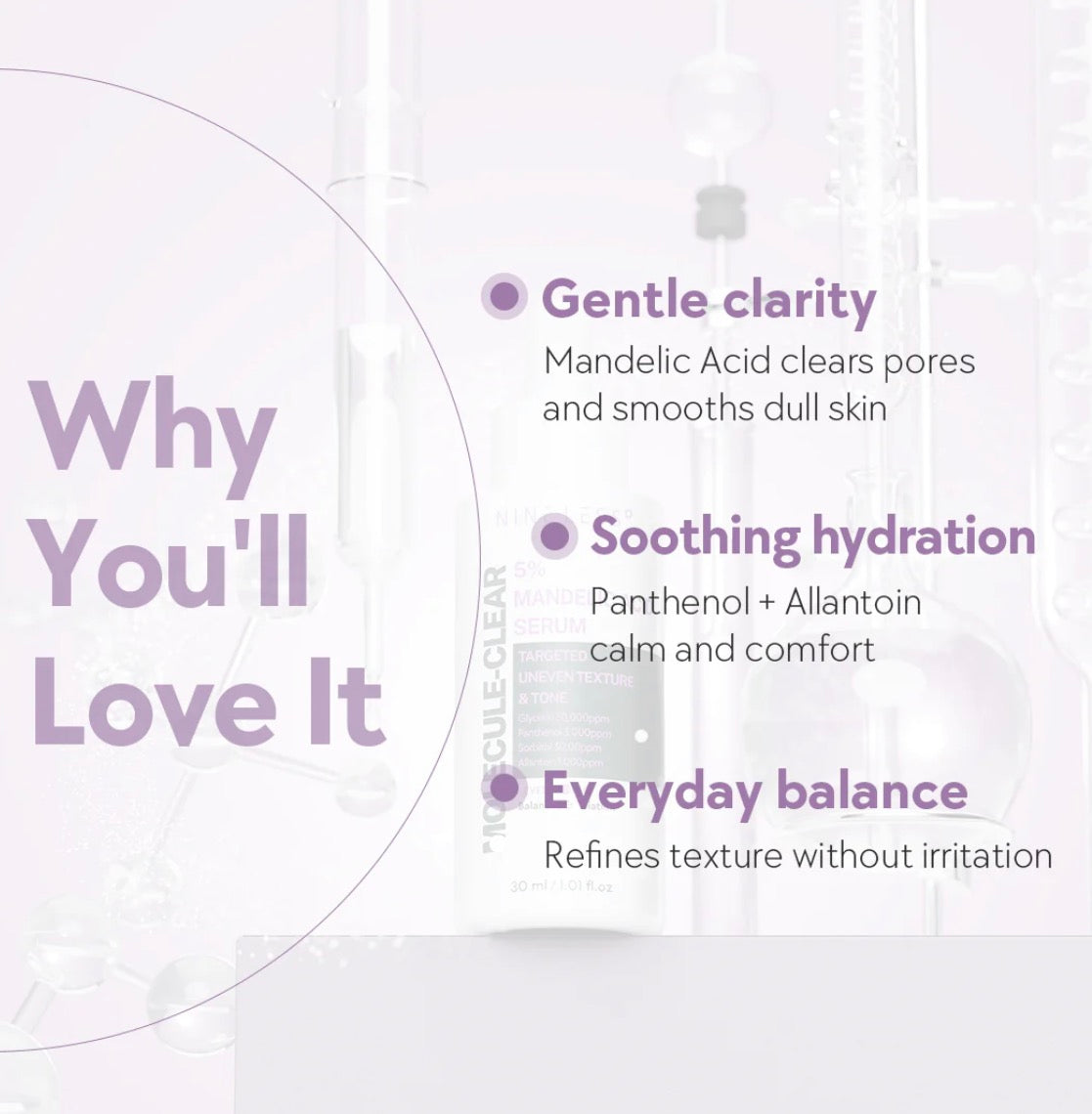 Nine Less Molecule-Clear 5% Mandelic Acid Serum NINELESS