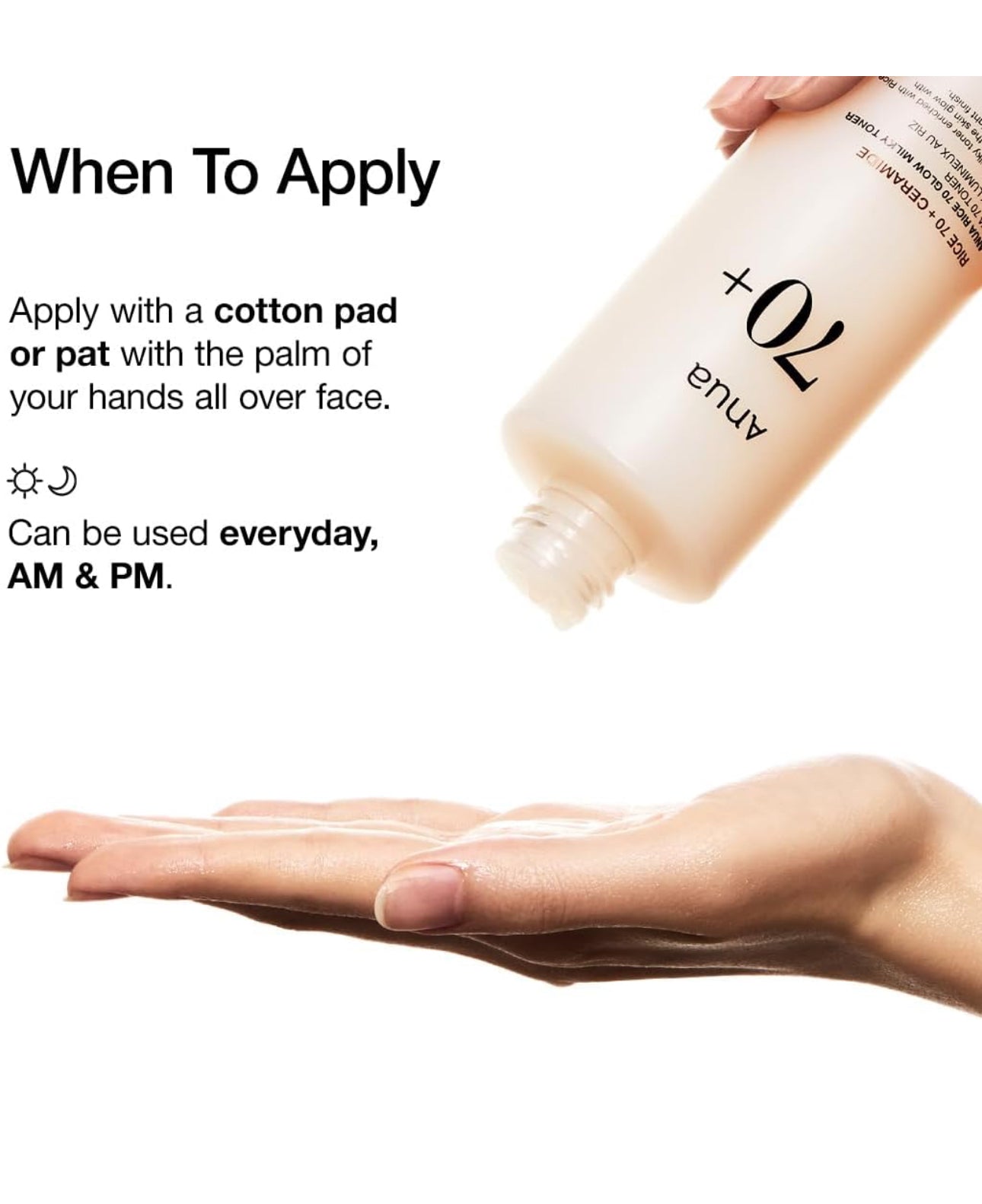 ANUA Rice 70 Glow Milky Toner, for Glass Skin and Brightening, Rice Water, 250ml/8.45fl.oz.