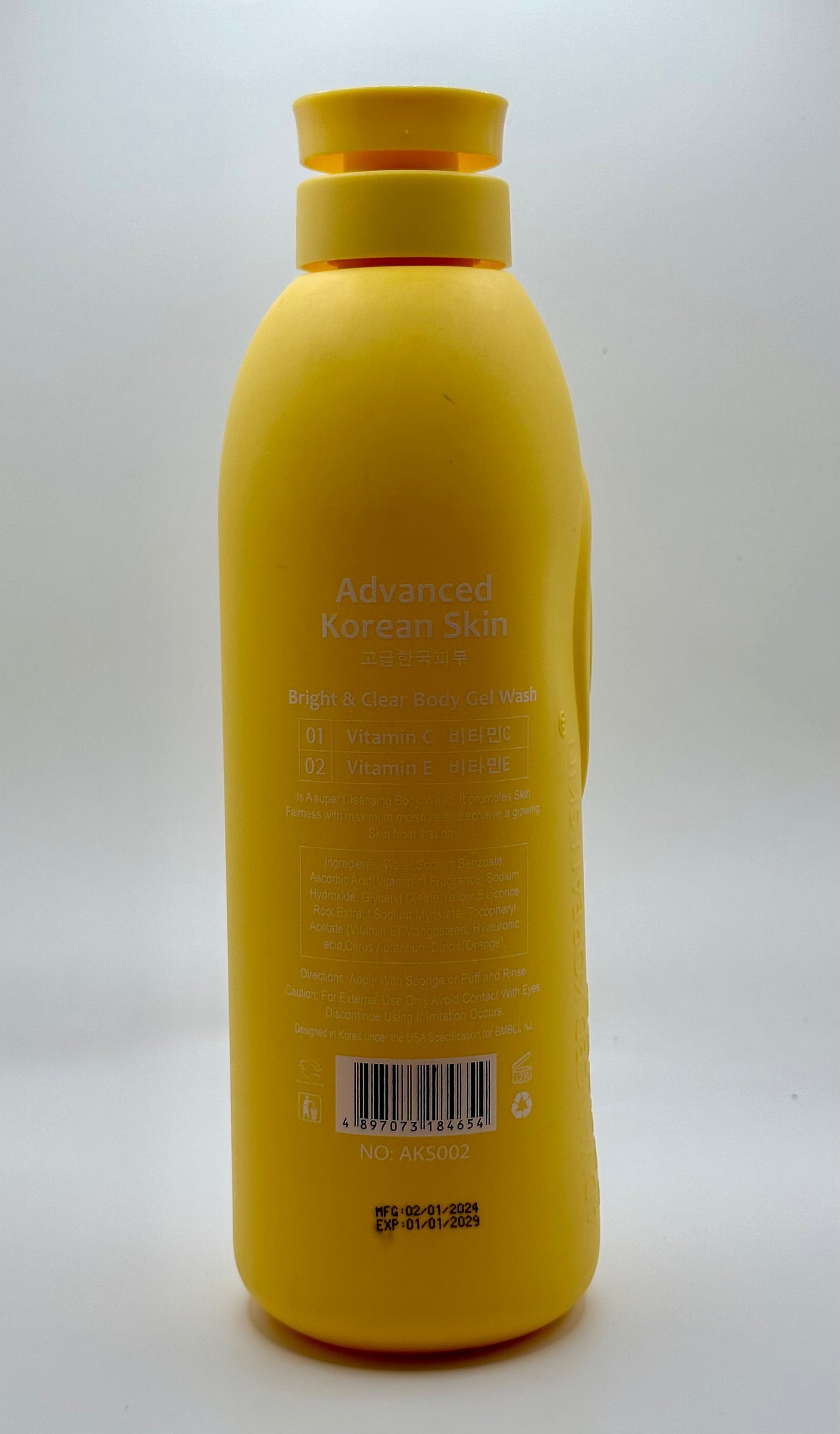 Advanced Korea Skin Bright & Clear Body Gel Wash & Lotion -1200ml & 500ml Adanced Korea Wash