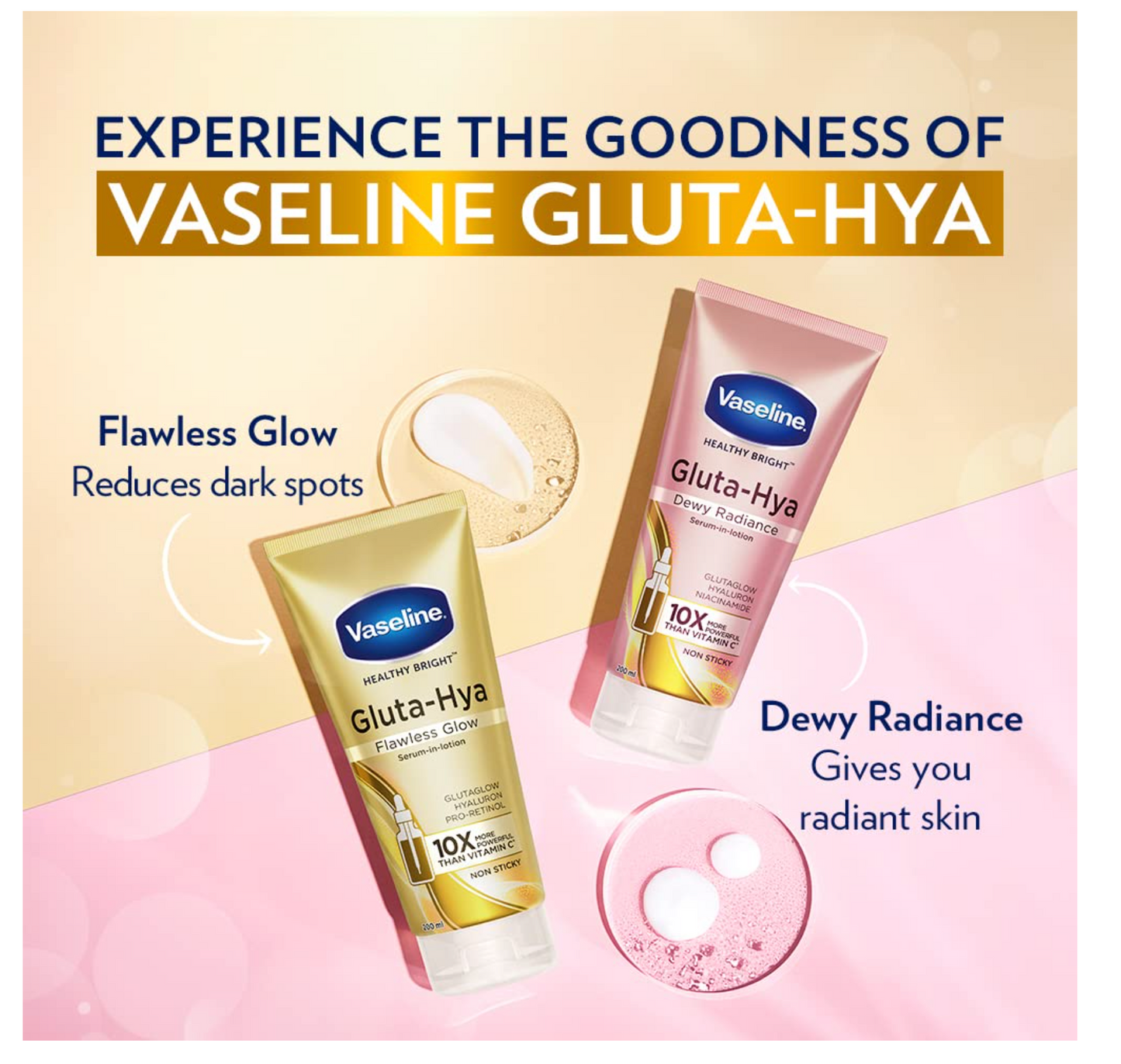 Vaseline Gluta-Hya , Serum-In-Lotion, Boosted With GlutaGlow,