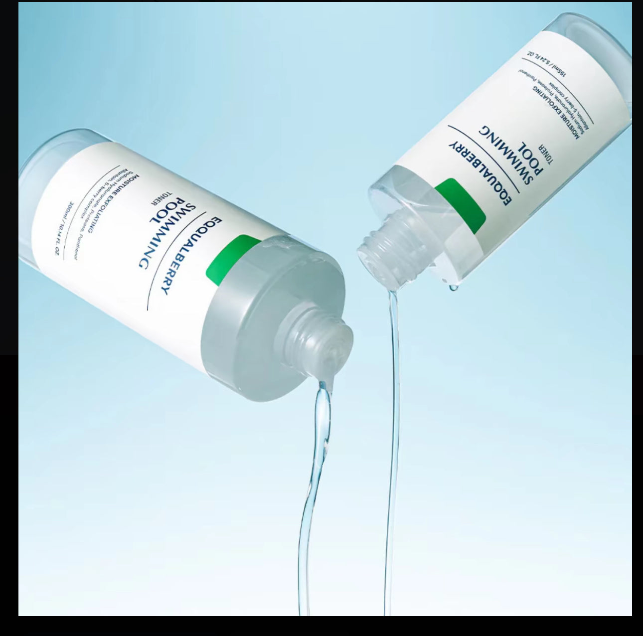 EQQUALBERRY Swimming Pool Face Toner 300ml & 155ml  Moisturising and Soothing Facial Toner for Face, Pore Control and Gentle Exfoliation, Suitable for Dry to Oily Skin EQQUALBERRY