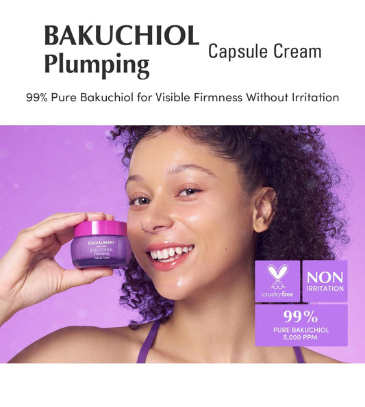 EQQUALBERRY Deep Cera Bakuchiol Plumping Capsule Cream for Skin Firming and Hydration 50ml EQQUALBERRY