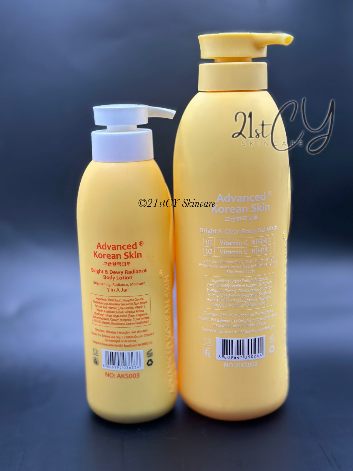 Advanced Korean Body Lotion & Gel Wash 1200ml & 500ml (A pack of 2) Advanced Korean