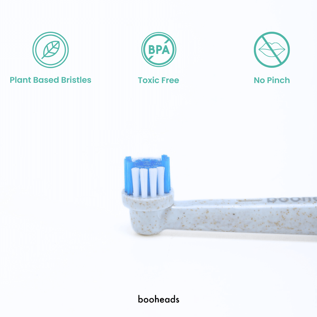 Oraboo - Wheat Straw Plant Based Electric Toothbrush Heads Compatible with OralB* 4PK booheads