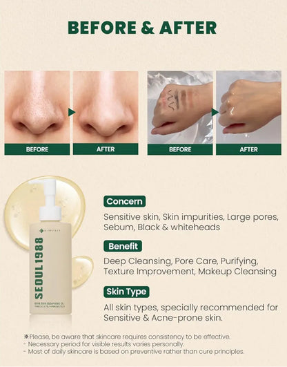 K-Secret Seoul 1988 Cleansing Oil Pine Cica 1% + Probotics 150ml K Secrect