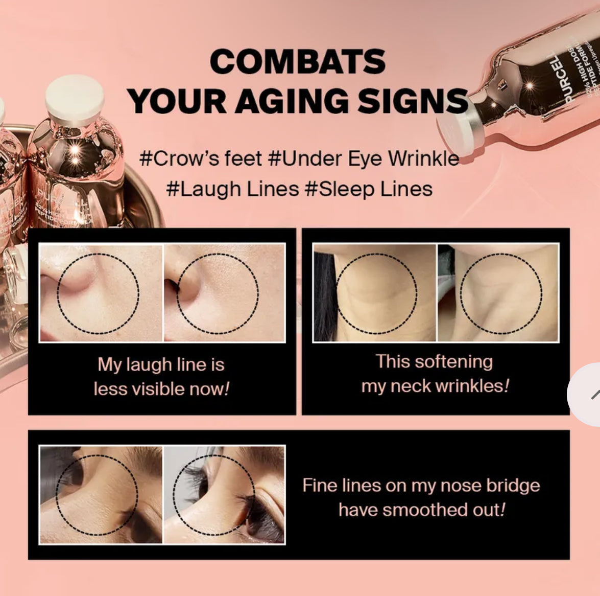 PURCELL 82% High Dose Peptide Formula 20ml Serum combats your aging signs for youthful skin.