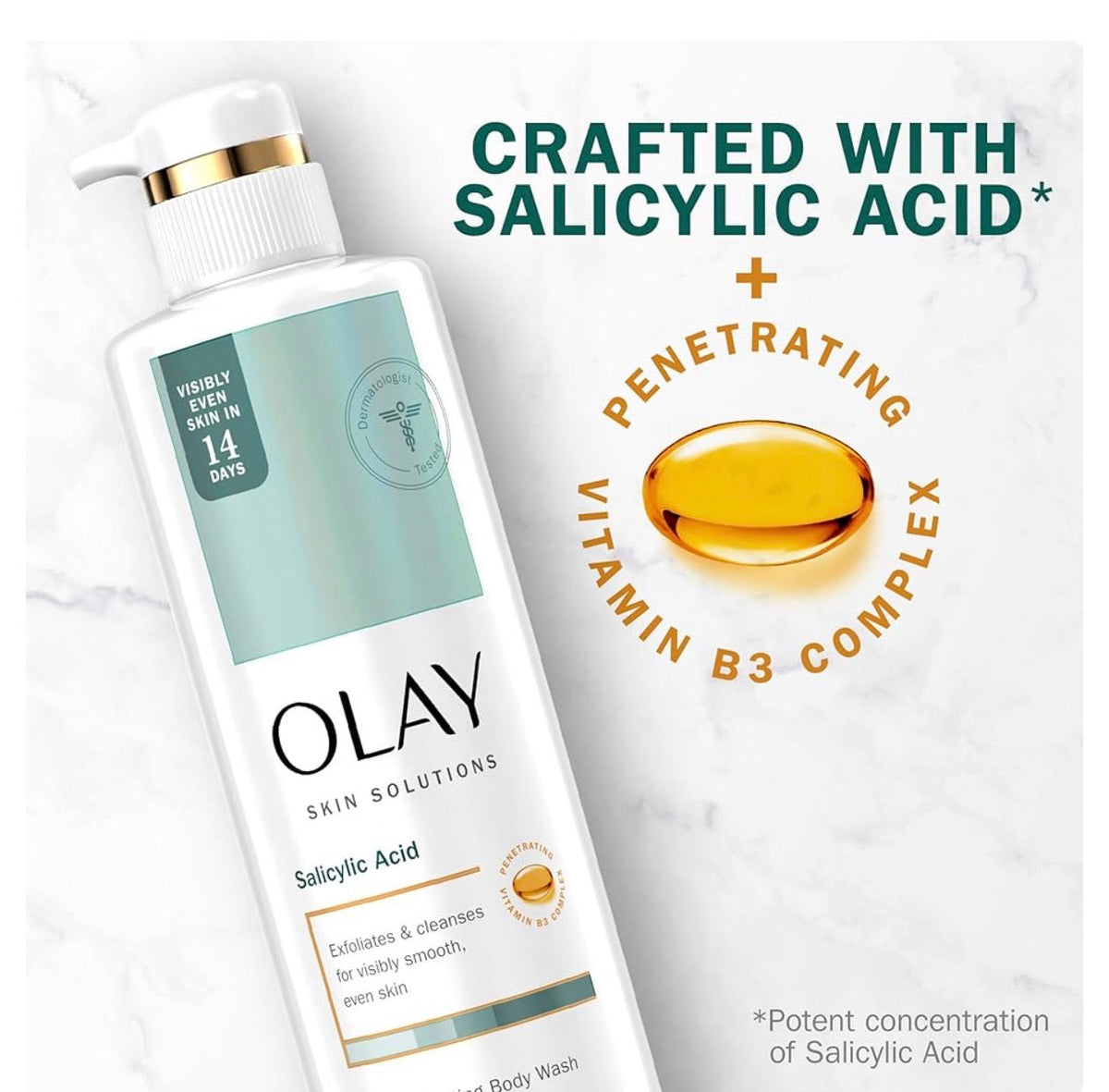 Olay Skin Solutions Hydrating Body Wash for Women with Salicylic Acid 530ml OLAY