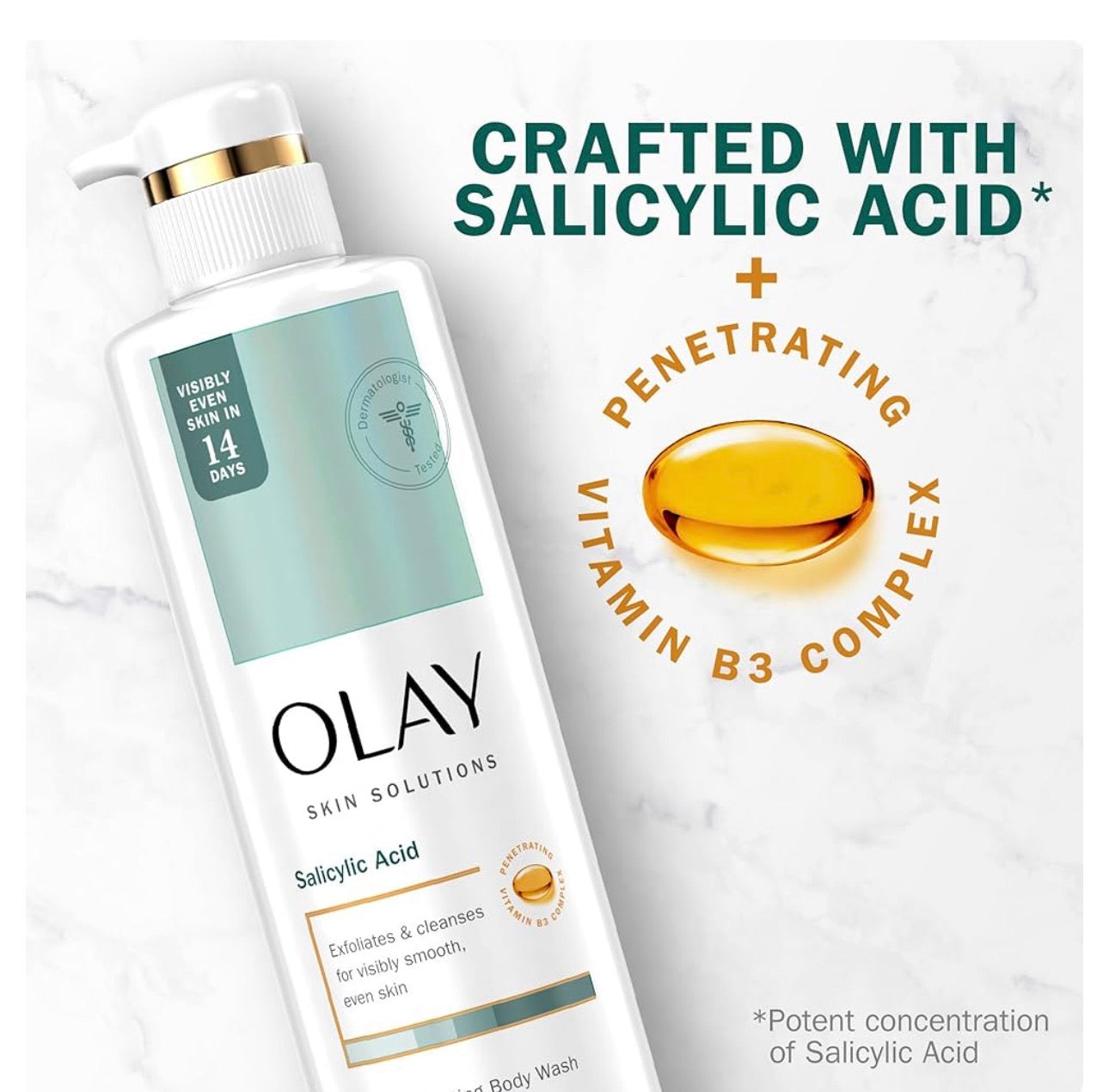 Olay Skin Solutions Hydrating Body Wash for Women with Salicylic Acid 530ml OLAY