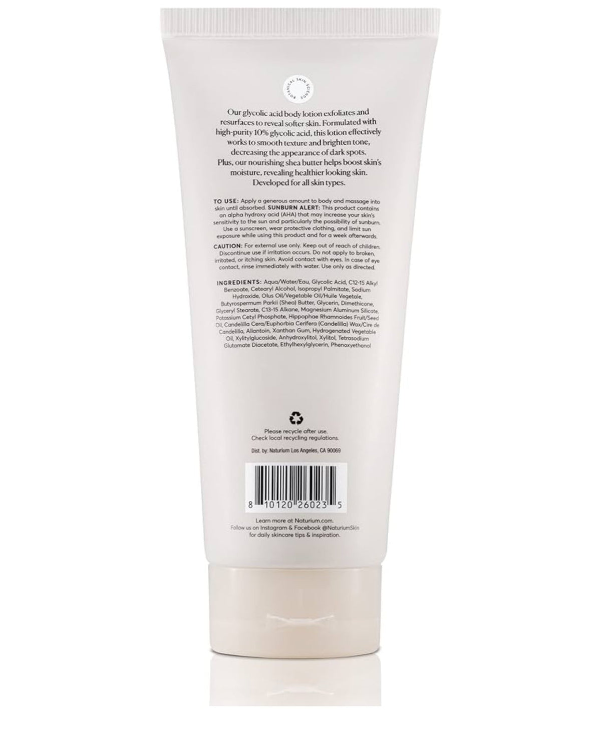 Naturium The Smoother Glycolic Acid Body Lotion, Resurfacing & Exfoliating Treatment, with 10% Glycolic Acid, 8 oz / 234ml NATURIUM