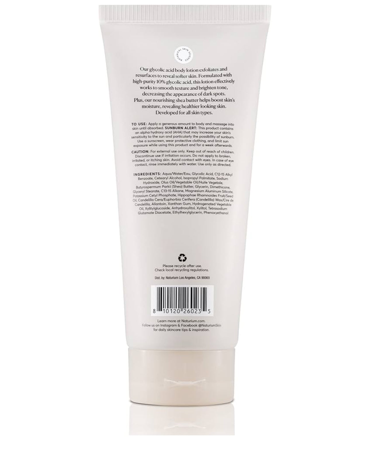 Naturium The Smoother Glycolic Acid Body Lotion, Resurfacing & Exfoliating Treatment, with 10% Glycolic Acid, 8 oz / 234ml NATURIUM
