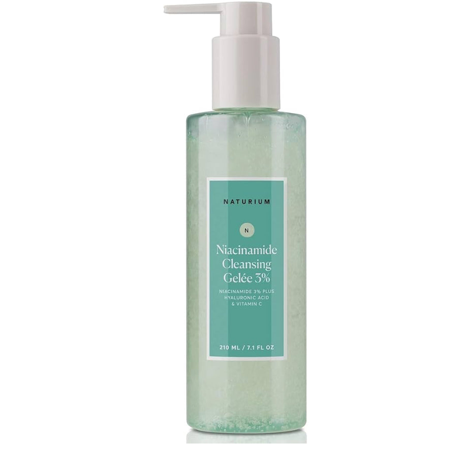 Naturium Niacinamide Cleansing Gelée 3% Plus Hyaluronic Acid & Vitamin C, Gentle & Smoothing Face Wash, 7.1 oz /210ml NATURIUM