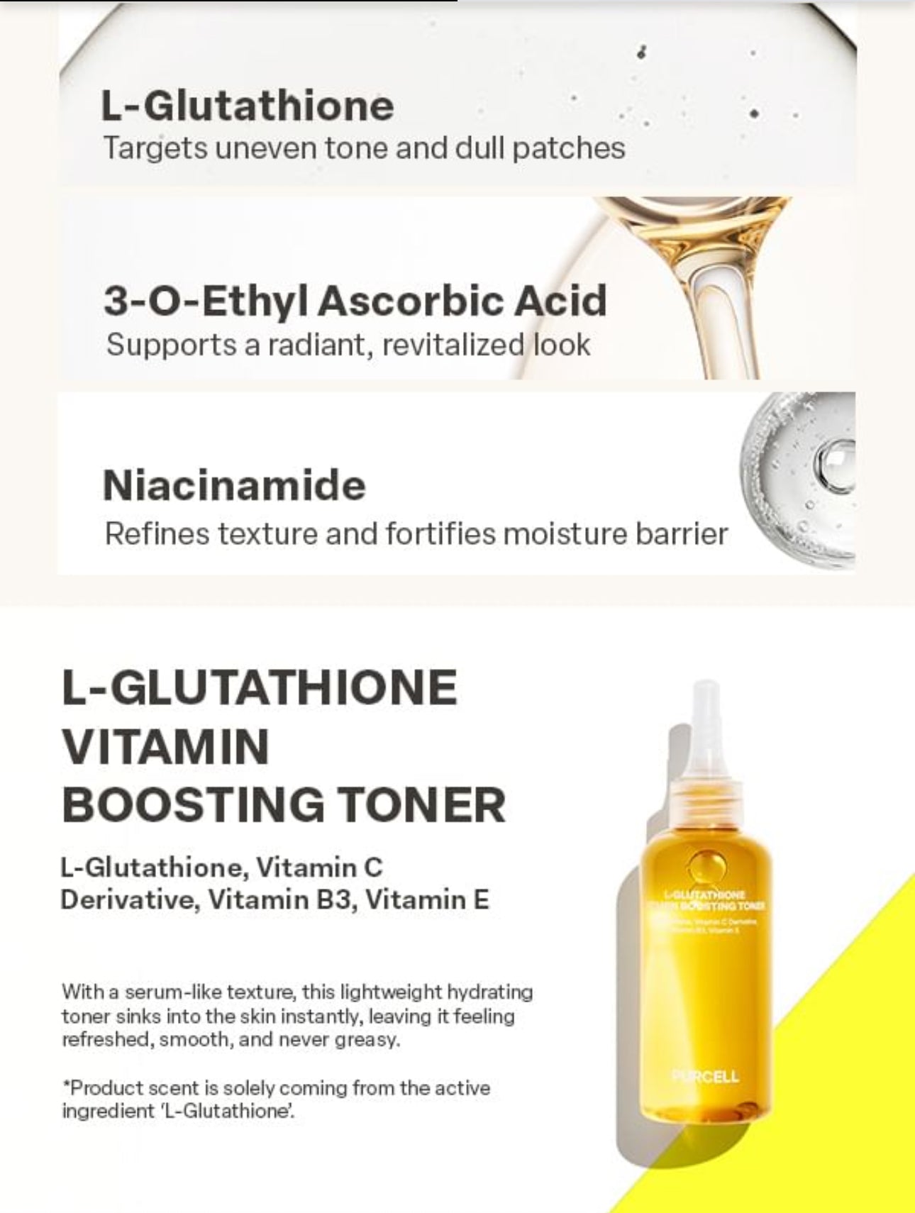 PURCELL L-Glutathione Vitamin Boosting Toner 150ml 21stCY Skincare PURCELL L-Glutathione Vitamin Boosting Toner 150ml 21stCY Skincare