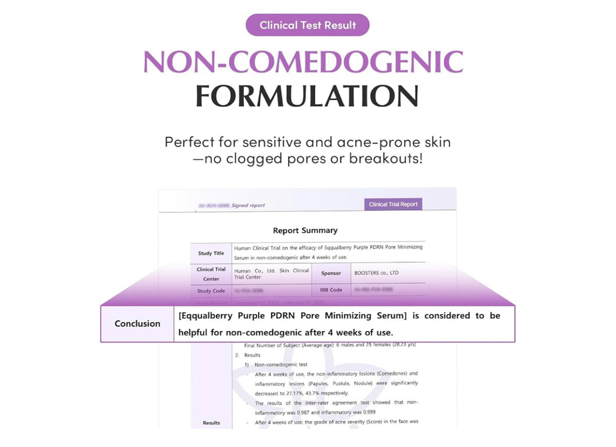 Equal Berry Purple PDRN Pore Minimizing Serum - Vegan Collagen & Peptides for Pore Refining & Skin Elasticity with Niacinamide & CICA Exosome for Calming Korean Glass Skin 1.01 FL OZ /30ml EQQUALBERRY