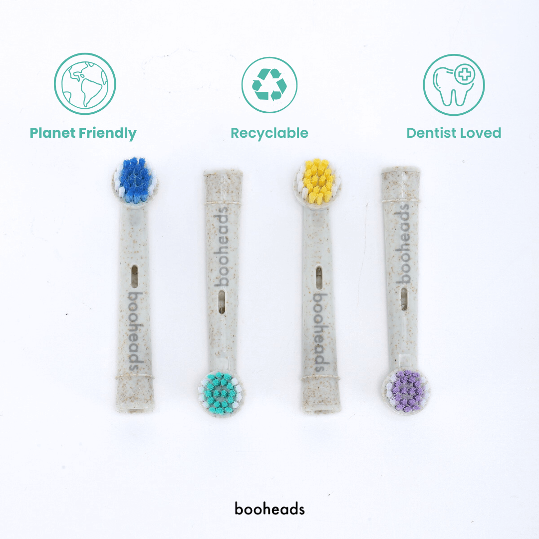 Oraboo - Wheat Straw Plant Based Electric Toothbrush Heads Compatible with OralB* 4PK booheads