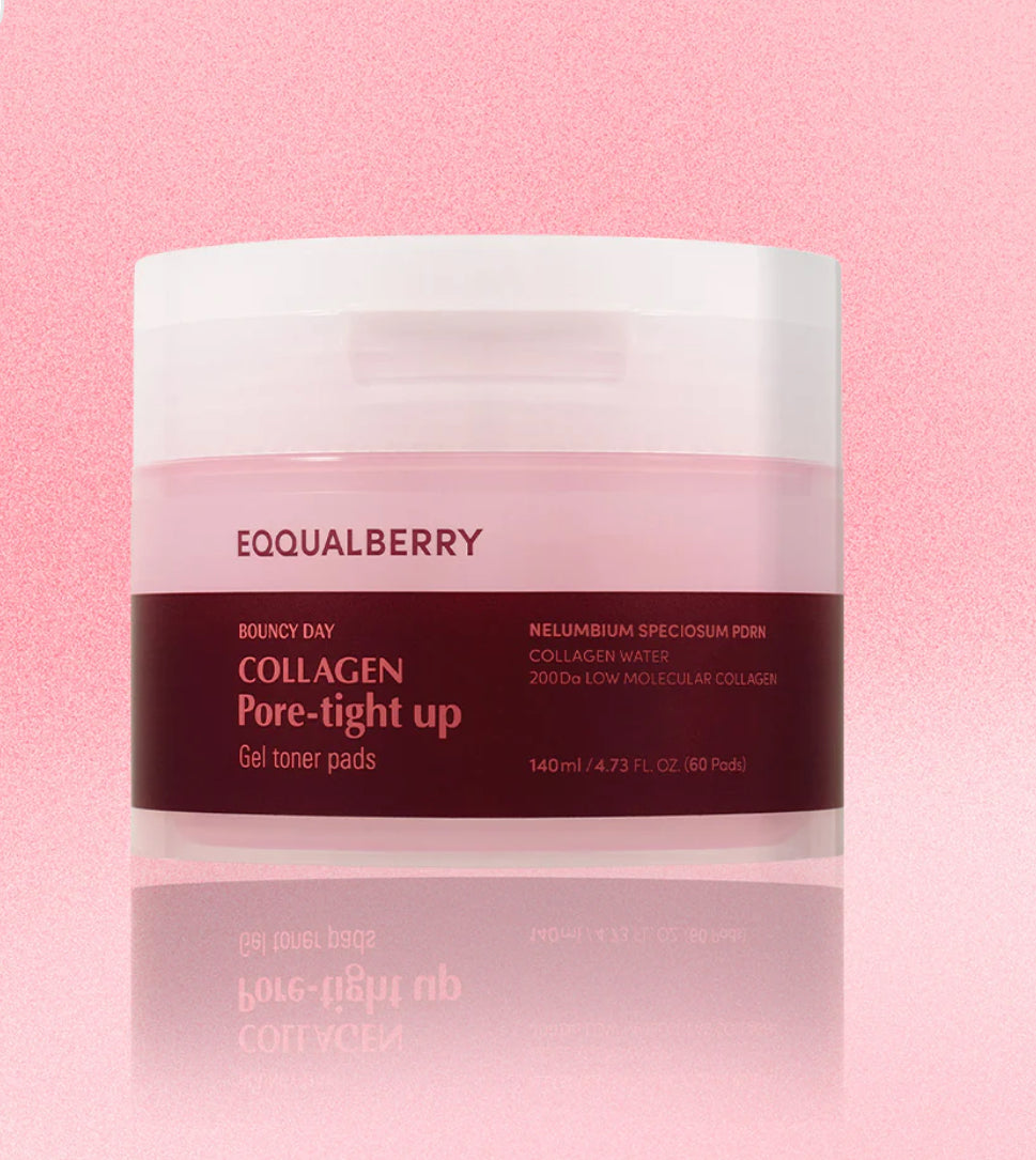 Equalberry Collagen Gel Toner Pads Bouncy Day Pore-tight Up 60 Pads 140ml with Nelumbium Speciosum Collagen Water EQQUALBERRY