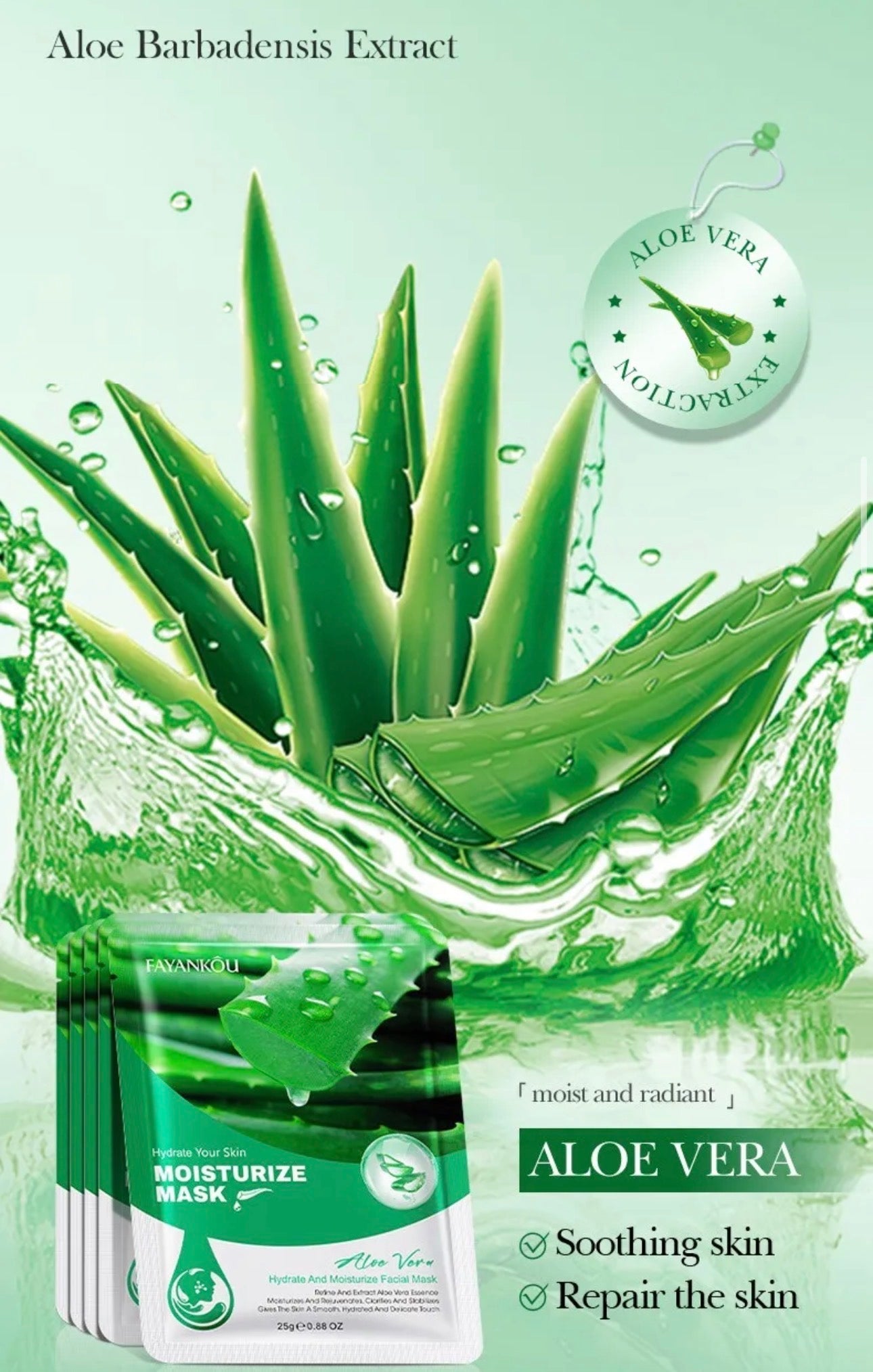 Aloe Vera Hydrate And Moisturize Facial Mask FAYANKOU