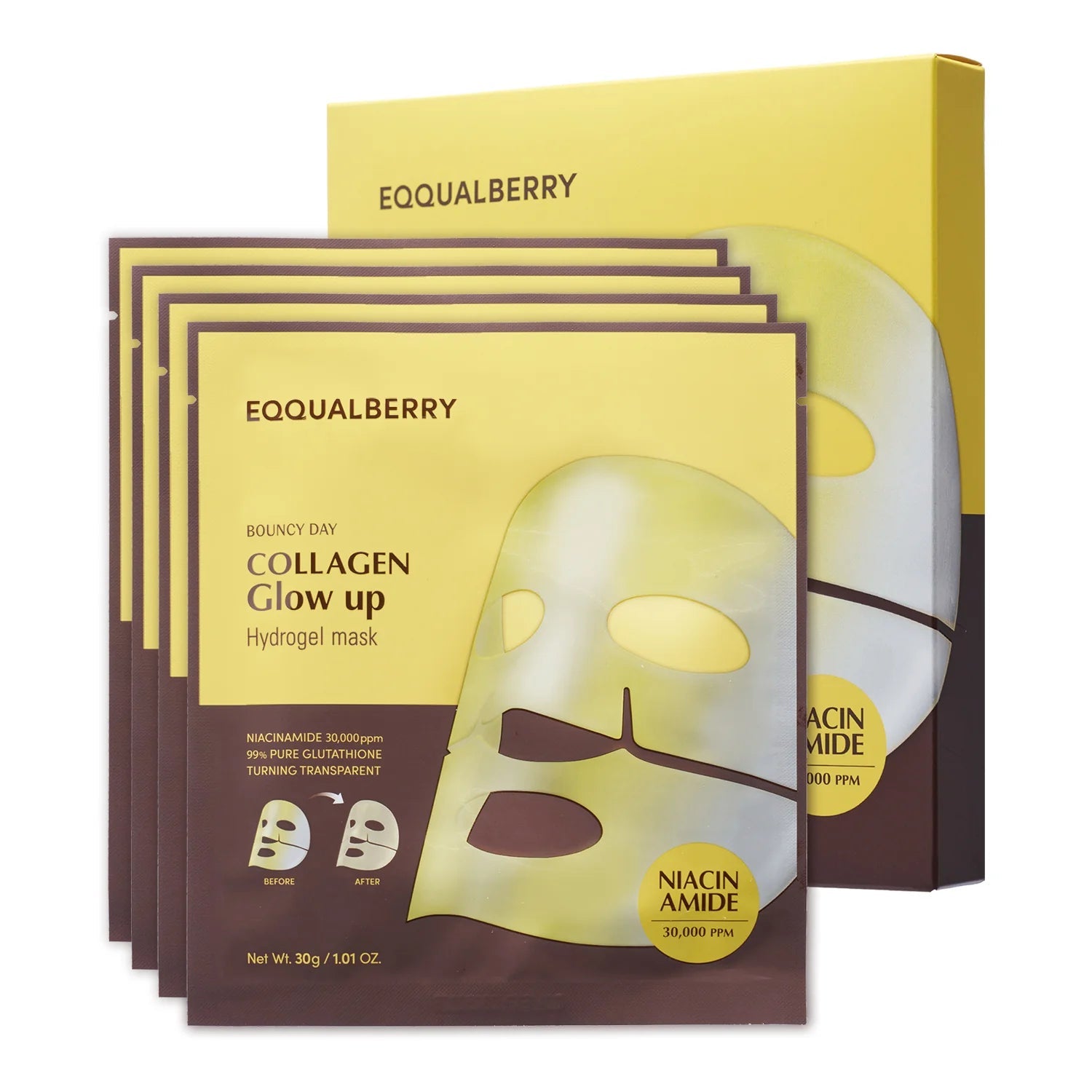 EQQUALBERRY PDRN Collagen Hydrogel Face Masks EQQUALBERRY