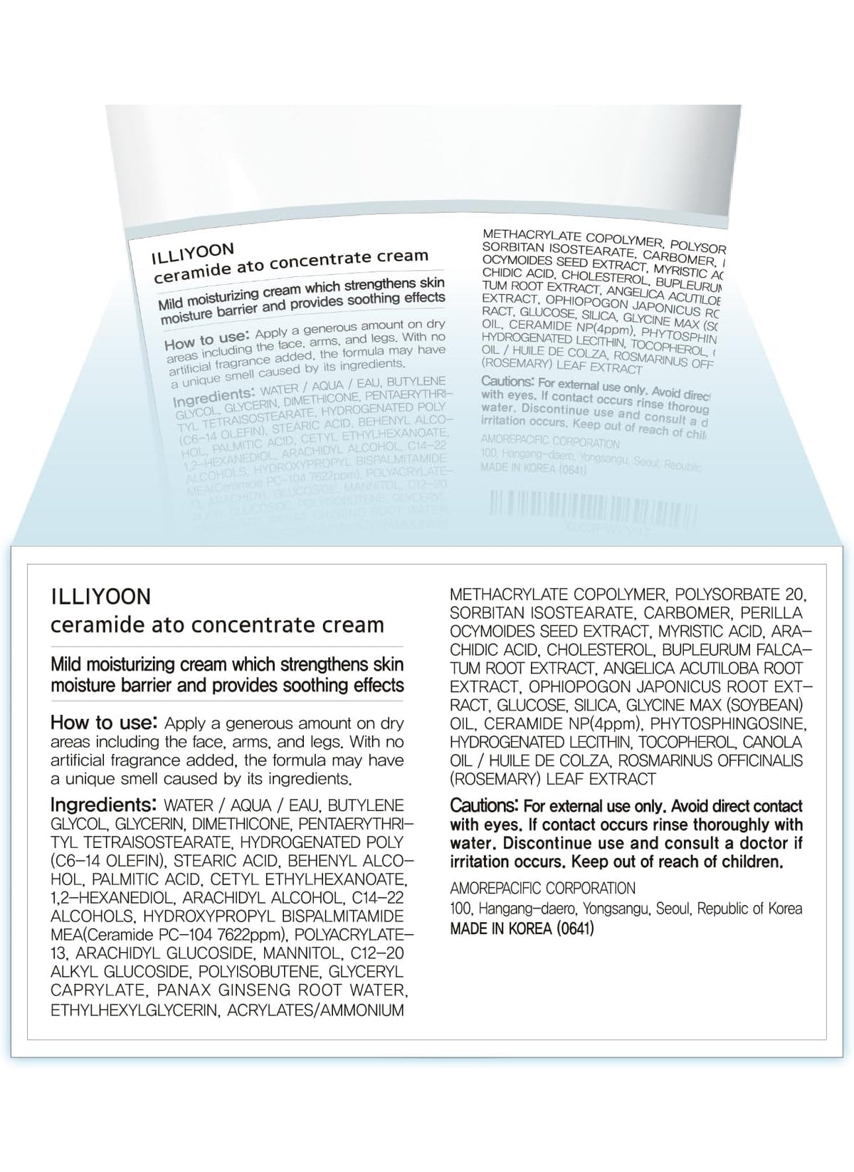 ILLIYOON Ceramide Ato Concentrate Cream Moisturiser for Dry&Sensitive Skin, 100hr Hydration, Restoring Skin Barrier ILLIYOON