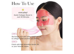 A woman applying the Arencia Red Collagen Jelly Mask for a quick collagen boost in just 40 minutes.