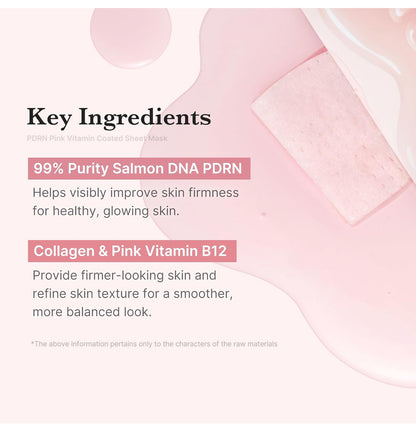 Medicube PDRN Pink Vita Coating Mask 22g {1 Sheet} - Collagen Infused Sheet for Dull & Dry Skin Care Medicube