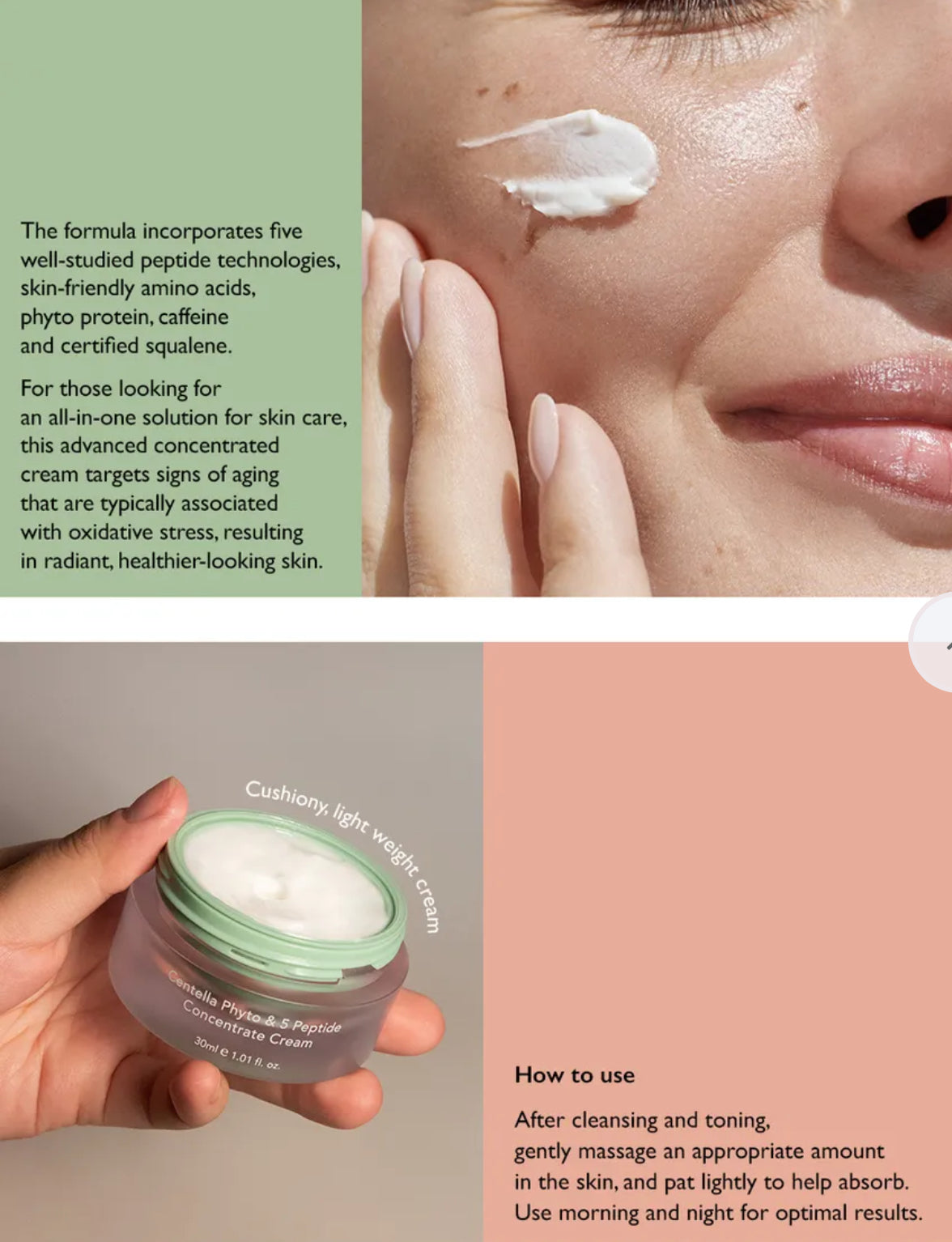 Haruharu Wonder Centella Phyto & 5 Peptide Concentrate Cream 30ml Refill Haruharu