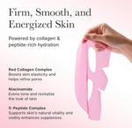 Arencia Red Collagen Jelly Mask showcasing its benefits of firmer and smoother skin powered by collagen and peptides.