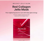 Arencia Red Collagen Jelly Mask promoting pore-tightening and deep glow effects with collagen-powered gel.