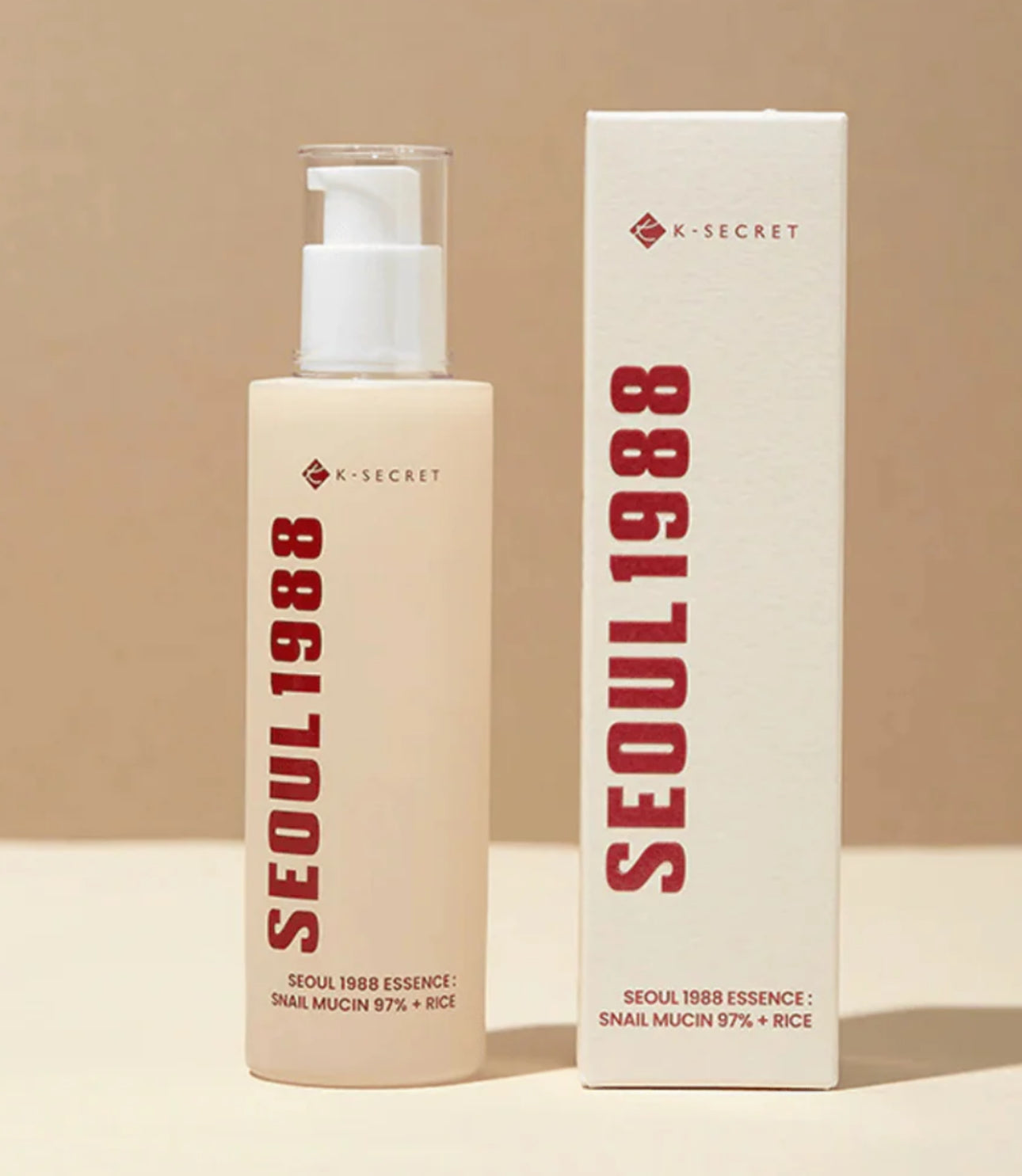 K Secret- Seoul 1998 Essence : Snail Mucin  93% + Rice. Deep Hydration long lasting Hydration 100ml K Secrect