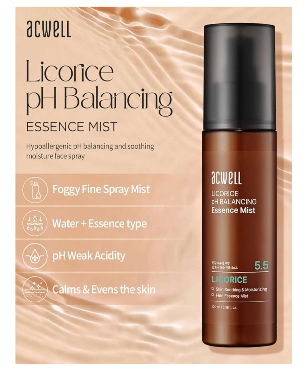 ACWELL Licorice pH Balancing Essence Hydrating Face Mist 100ml Acwell