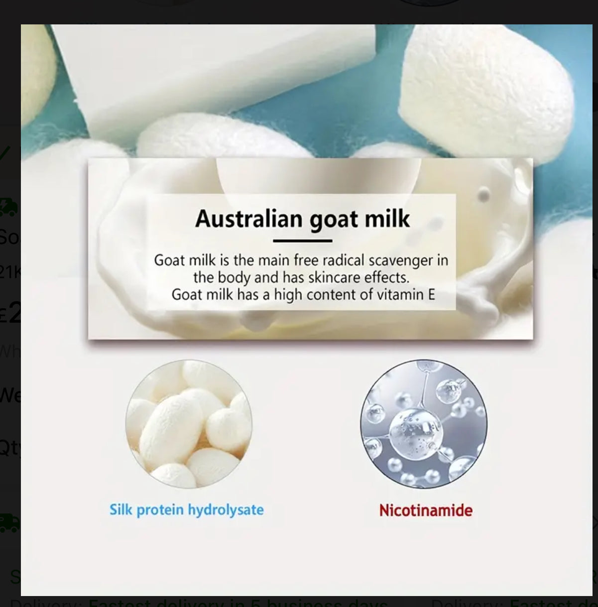 Nicotiamide Niacinamide Goat Milk Soap 80g 21stCY